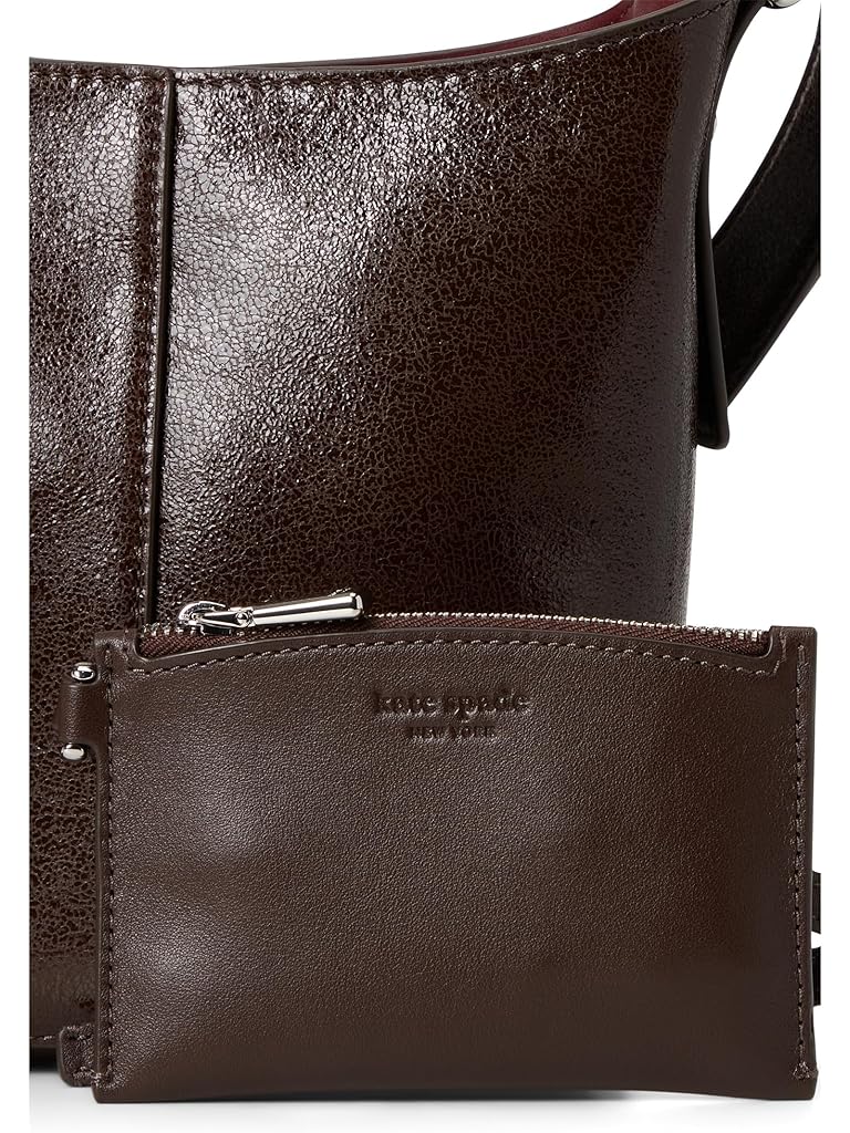 Mahogany Kate Spade New York Halo Glazed Leather Mini Bucket