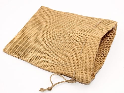 Miniatura 6 de COTTON CRAFT Bolsas de regalo de yute con cordón, paquete de 24 unidades de 4 x 6 pulgadas, reutilizables, 100% arpillera de yute, versátiles,