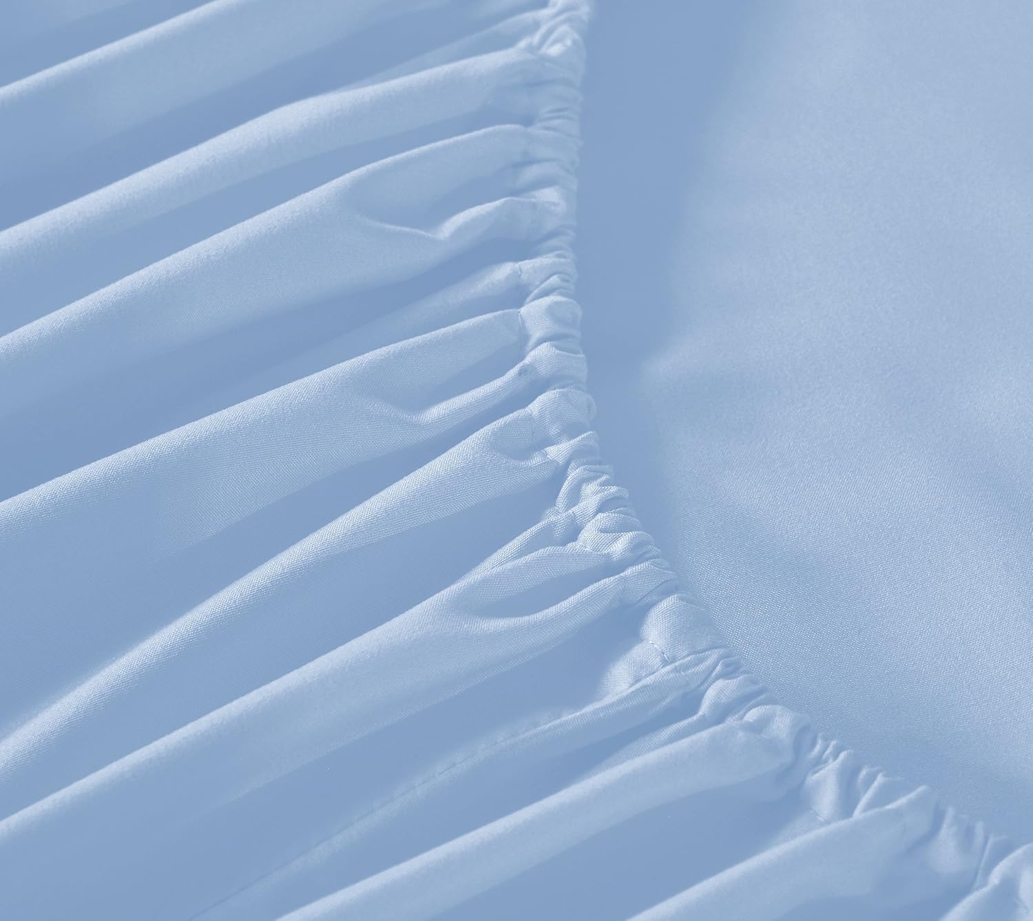 1 PC Sky Blue Full XL Size Fitted Bottom Sheet 800 TC 100% Natural Cotton,4 Way Stretch Elastic Fitted Sheet,Fit Mattress Upto 12'' Deep Pocket Snug Fit (Sky Blue,1 PCs Fitted)