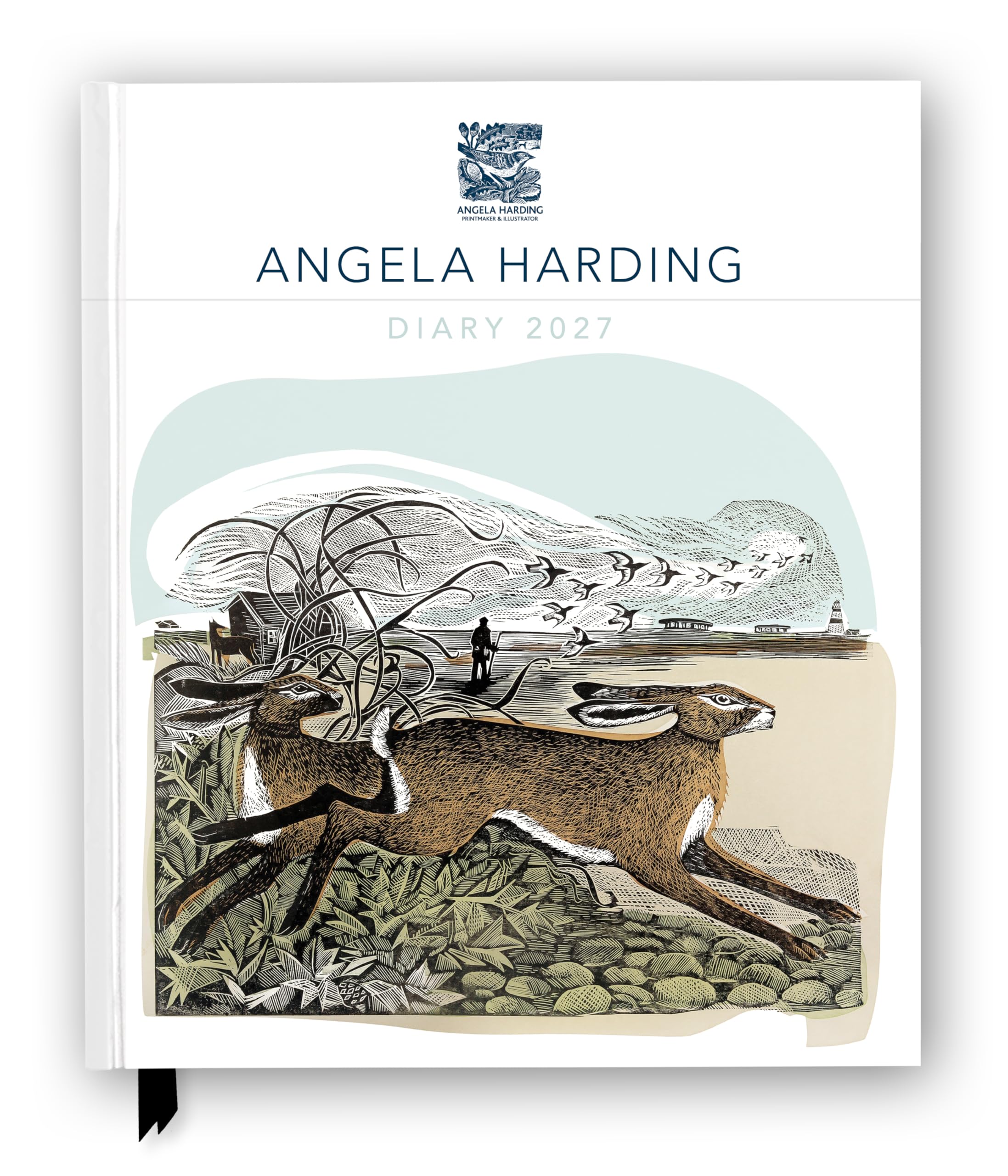 Angela Harding 2027 Desk Diary Planner - Week to View, Illustrated throughout: Original Flame Tree Publishing Großer Tischkalender [Terminkalender]