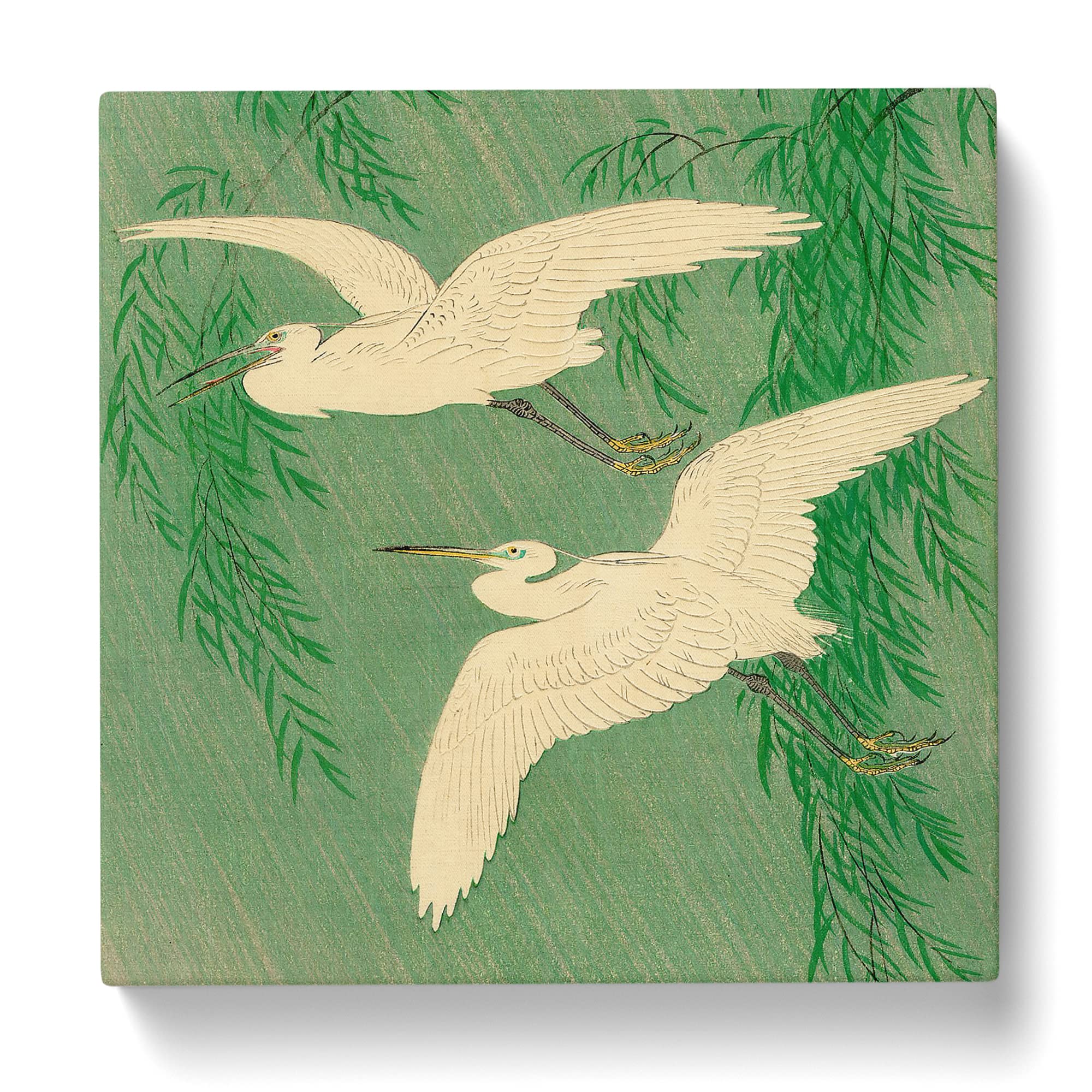 Willow & White Egrets by Ohara Koson Canvas Print, Mixed, 35L x 35W cm - Image 2