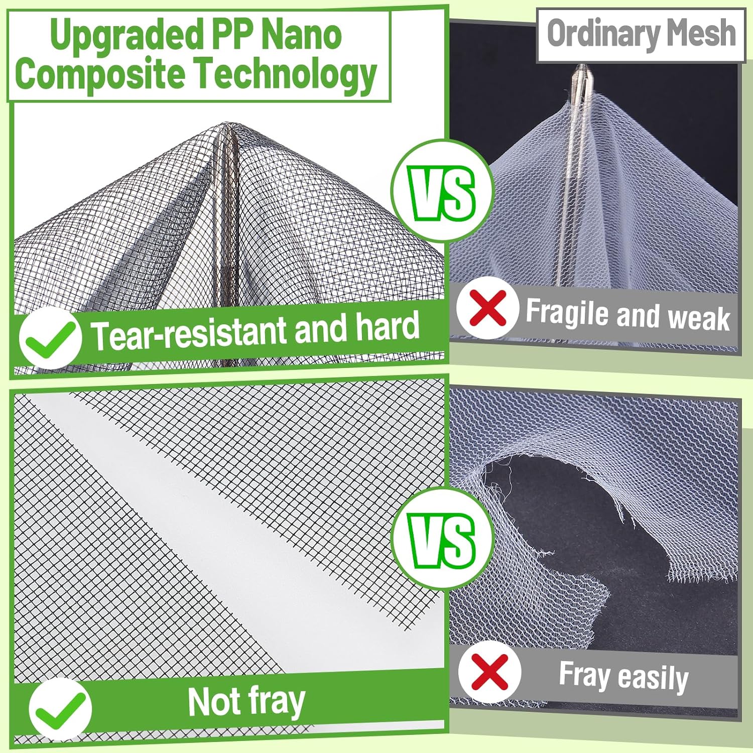 Stronger Garden Mesh Netting - 10 x 33 ft PP Nanocomposite Bird Net Barrier, Mosquito Netting Screen for Outdoor Plants Vegetables Patios Balconies Terraces, Shading Rate 33% (Black)