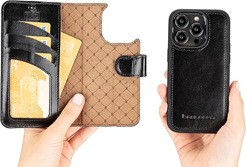 Miniatura 8 de BOULETTA Magsafe - Funda para iPhone 14 Pro - Funda magnética desmontable de cuero genuino con tarjetero RFID, 3 ranuras de 6.1 pulgadas, para