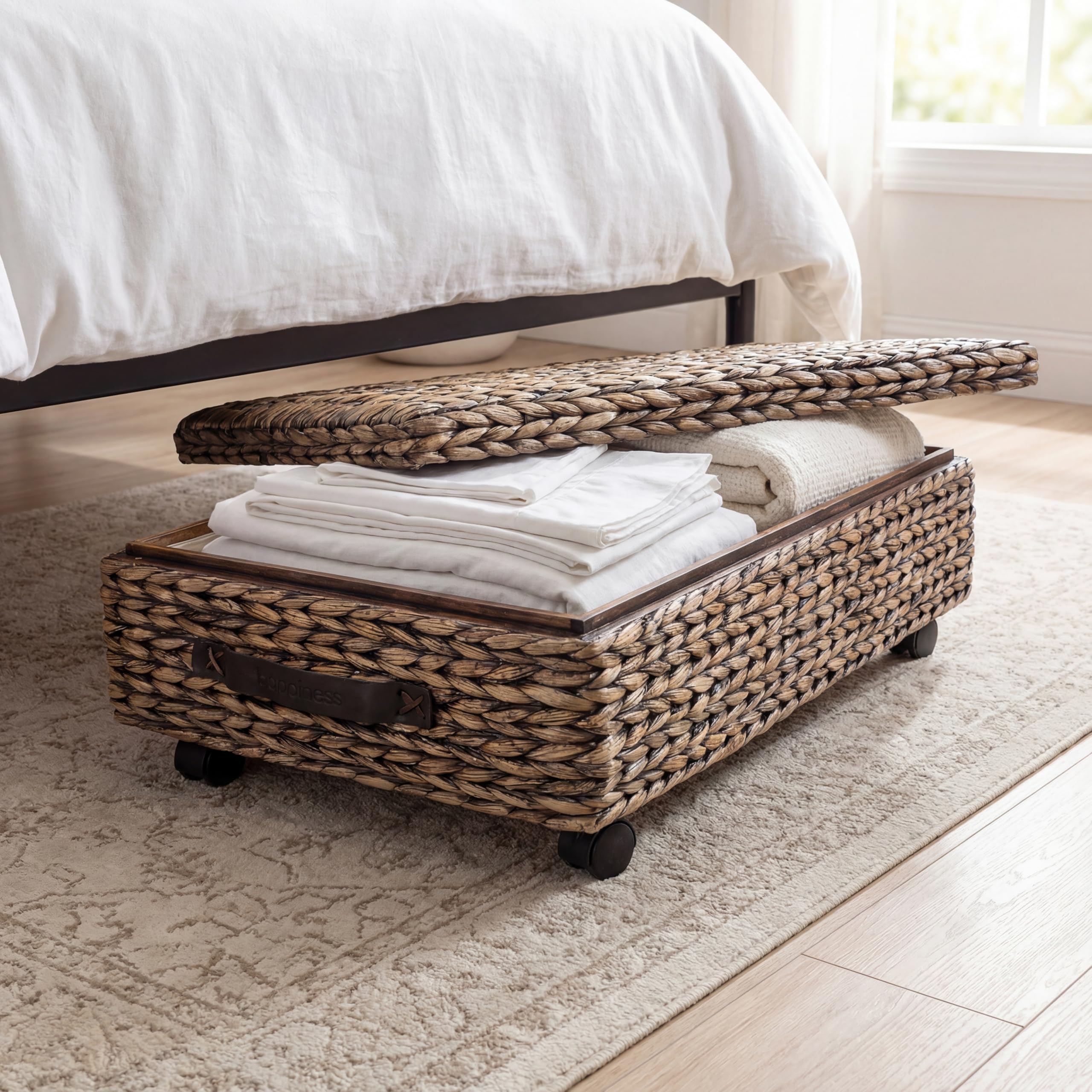Kmise 2 stuks zwarte onderbedcommode met wielen, opvouwbare metalen onderbed, opbergbox met wielen, onderbed, geschikt voor onder het bed, onder de bank, onder de tafel