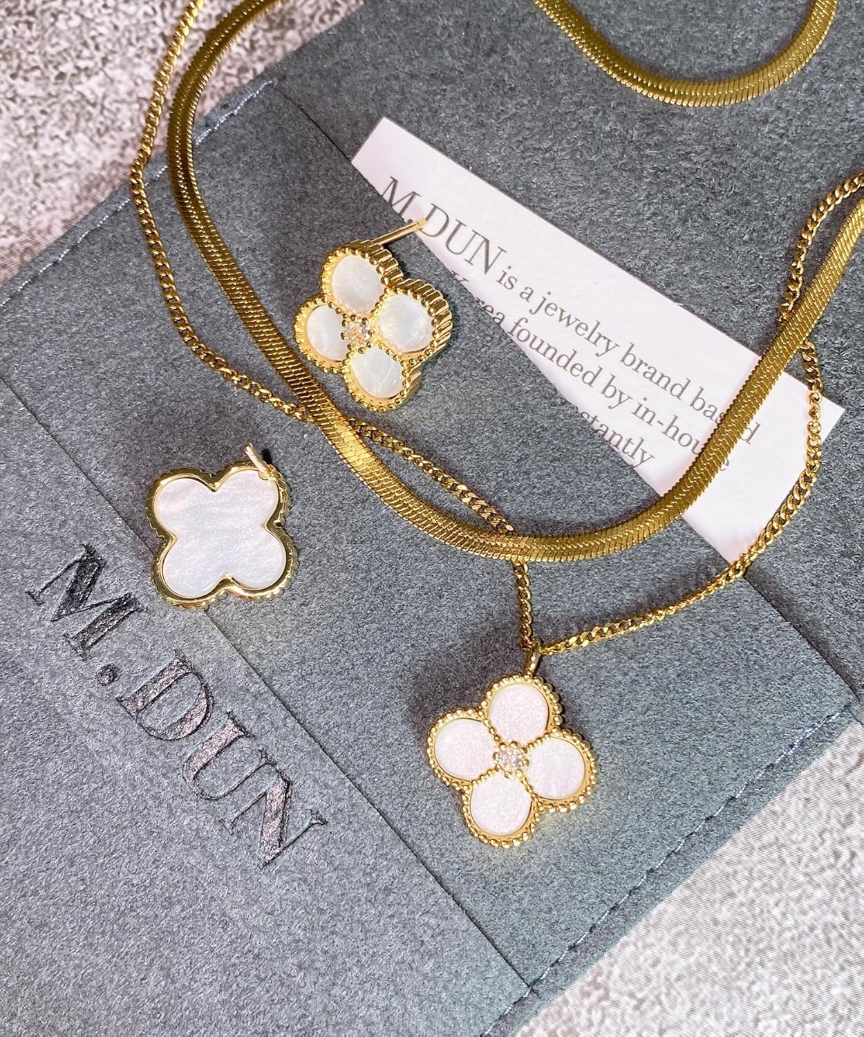 Layered Necklace for Women, 2 Strand Stainless Steel Chains with Clover, Butterfly or Heart Pendant, Dainty Fashion Jewelry Gift - Image 6