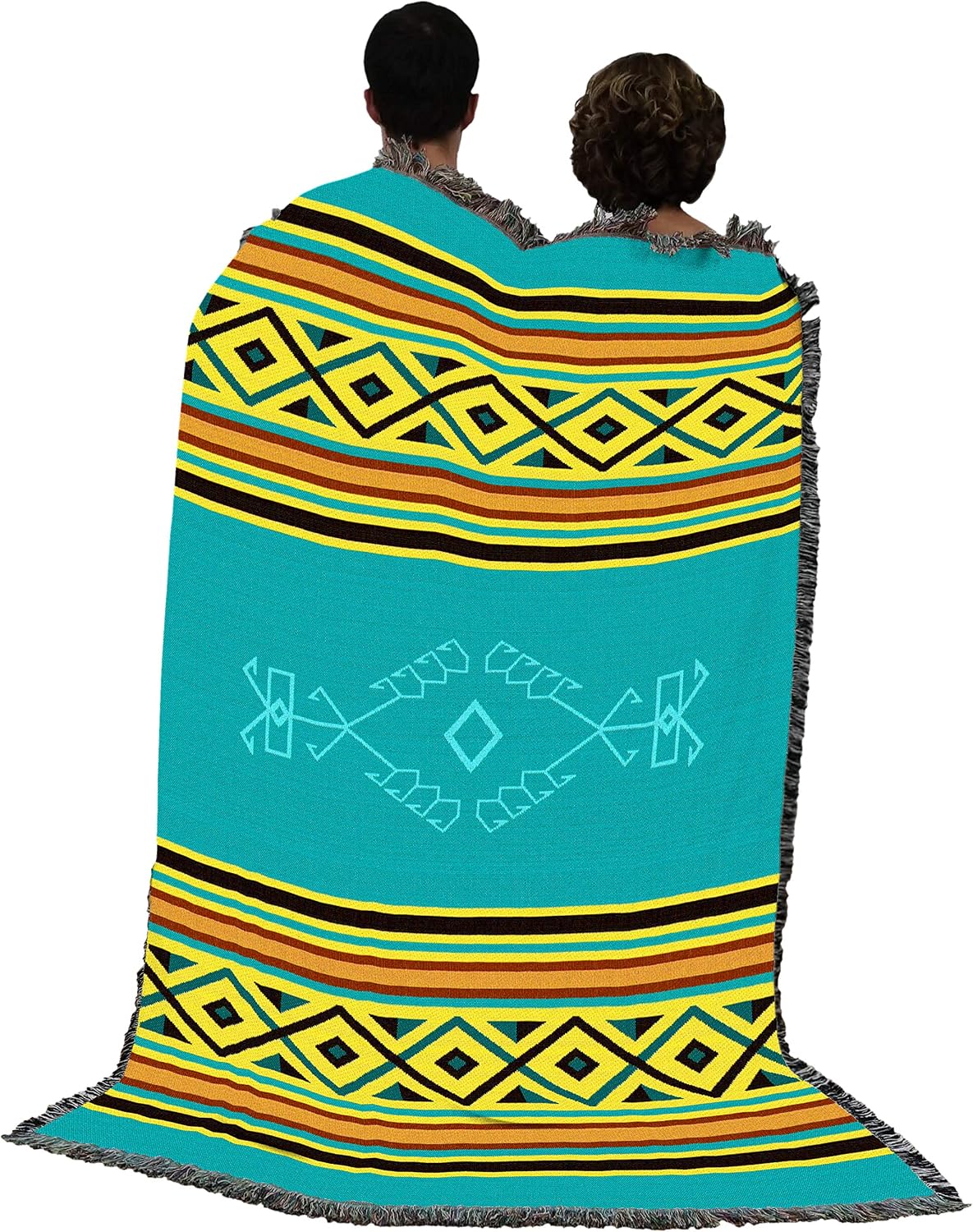 Pure Country Weavers Desert Rain Blanket - Southwest Native American Inspired - Gift Tapestry Throw Woven from Cotton - Made in The USA (72x54)