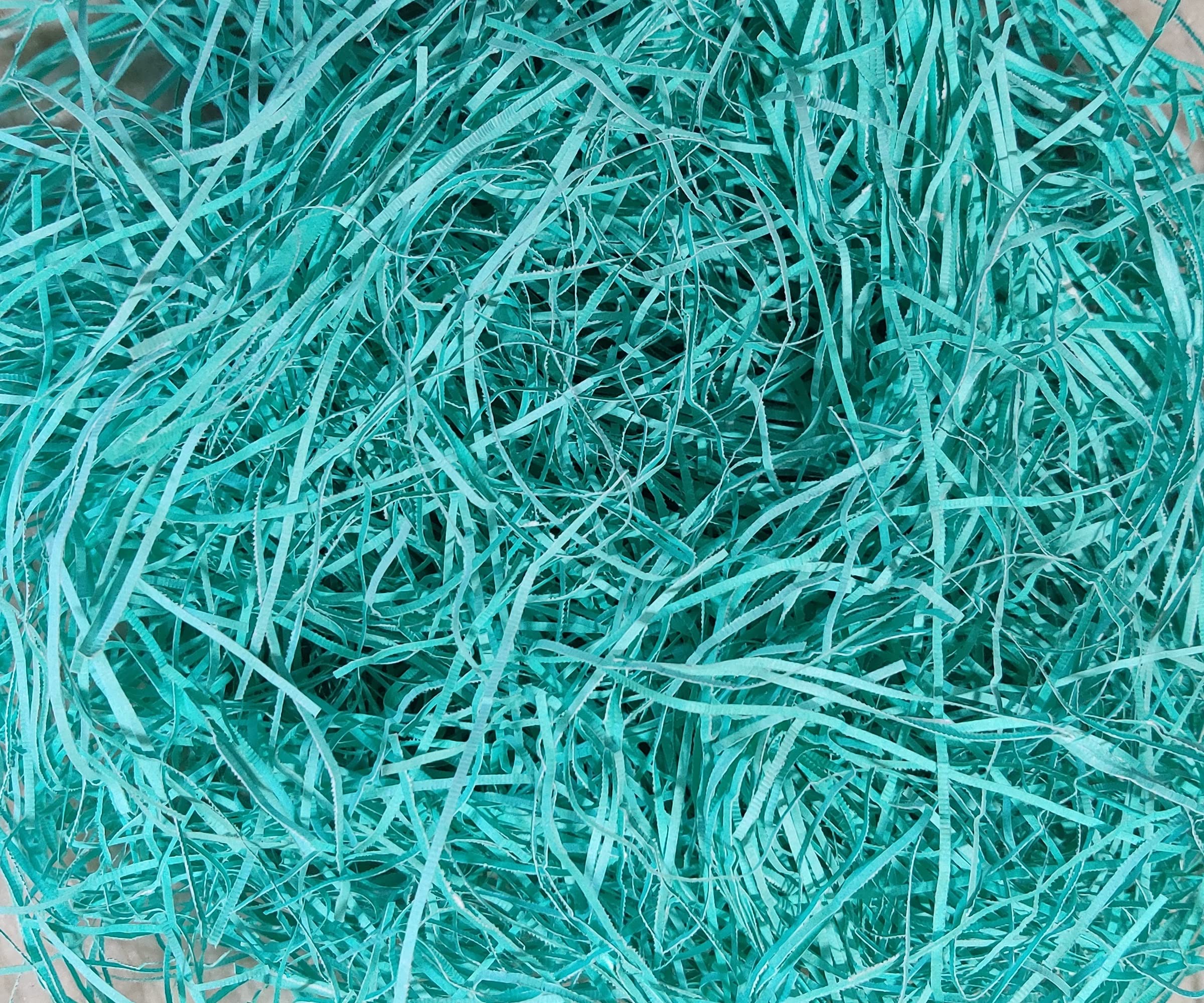 Alvika - The Gift Shop? - 450 Grams Crincle Cut Paper Grass for Gift Wrapping & Filling for Packing of Gifts for Marriage, Christmas, Baby Shower & Any Occasions (Pack of 450 Gram, Turquoise)