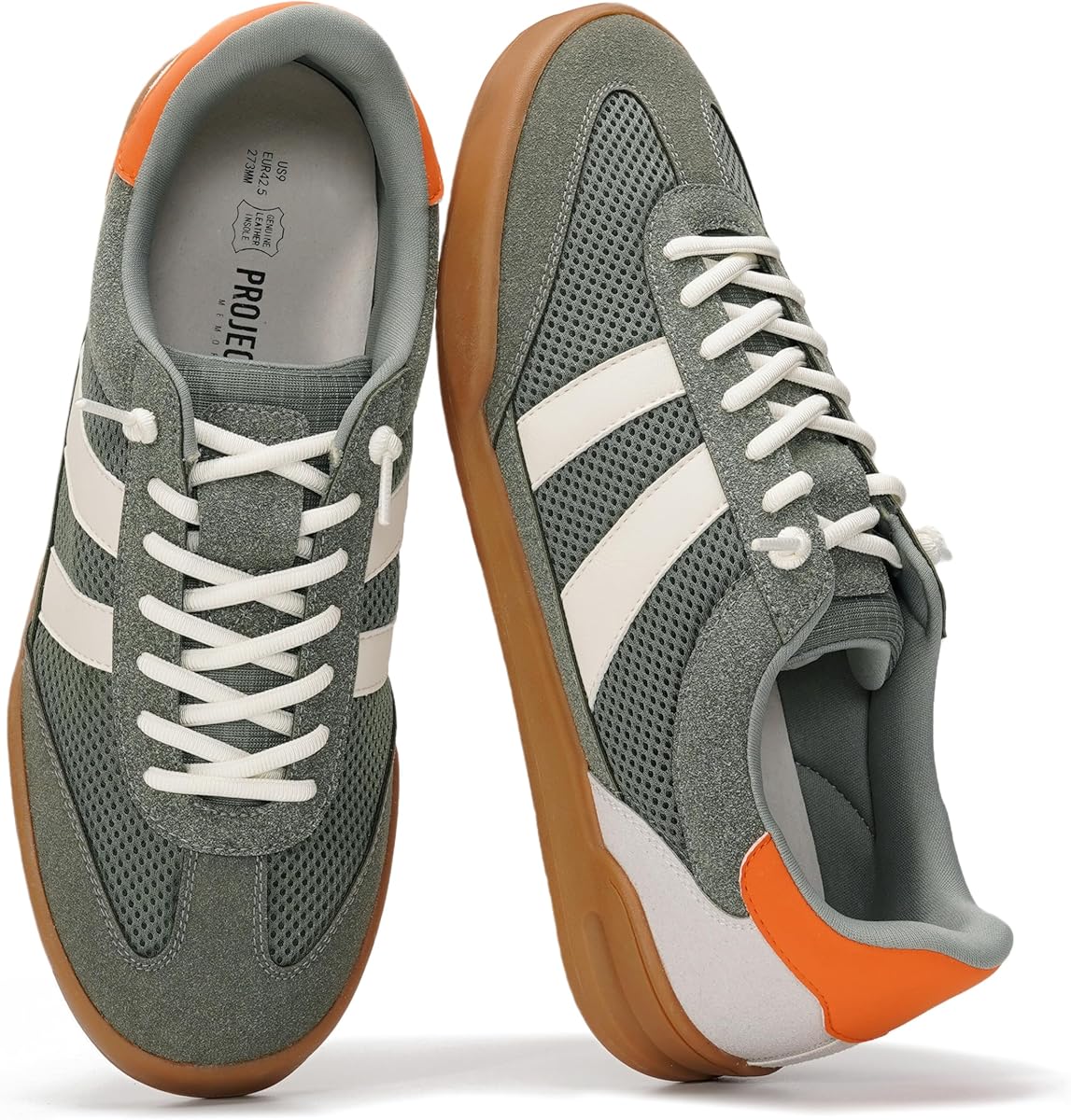 Project Cloud Shoes for Men - 100% Genuine Leather Mens Casual Shoes Memory Foam Insole Sneakers - Non Slip Outsole Dress Sneakers Men (HIS VERDY)