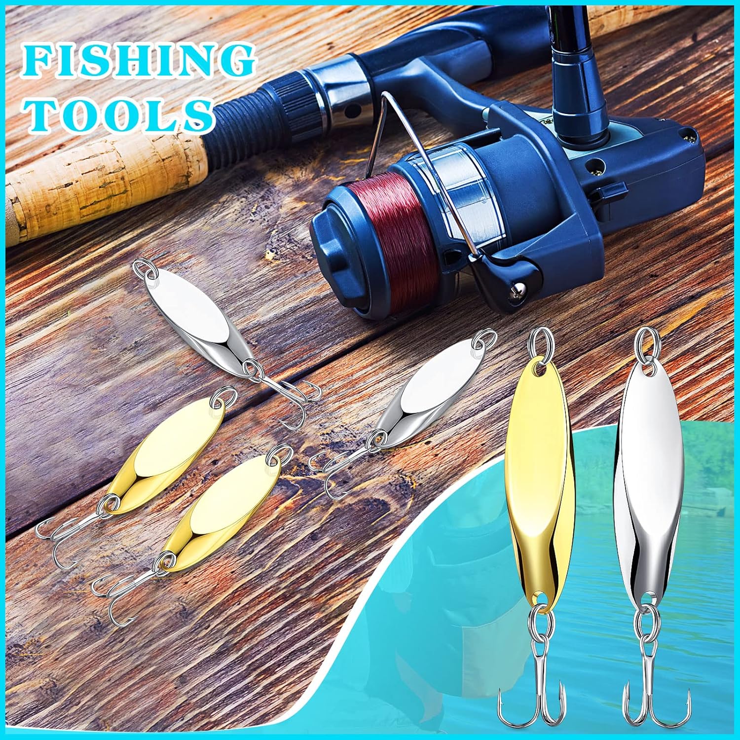 30 Pieces Fishing Spoons Lures, Treble Hooks Fishing Spoons Hard Metal Spoon Lures Spoons Gold Silver for Huge Distance Cast Saltwater Freshwater Fishing in 1/5 oz 1/4 oz 3/8 oz 1/2 oz 3/4 oz : Sports & Outdoors