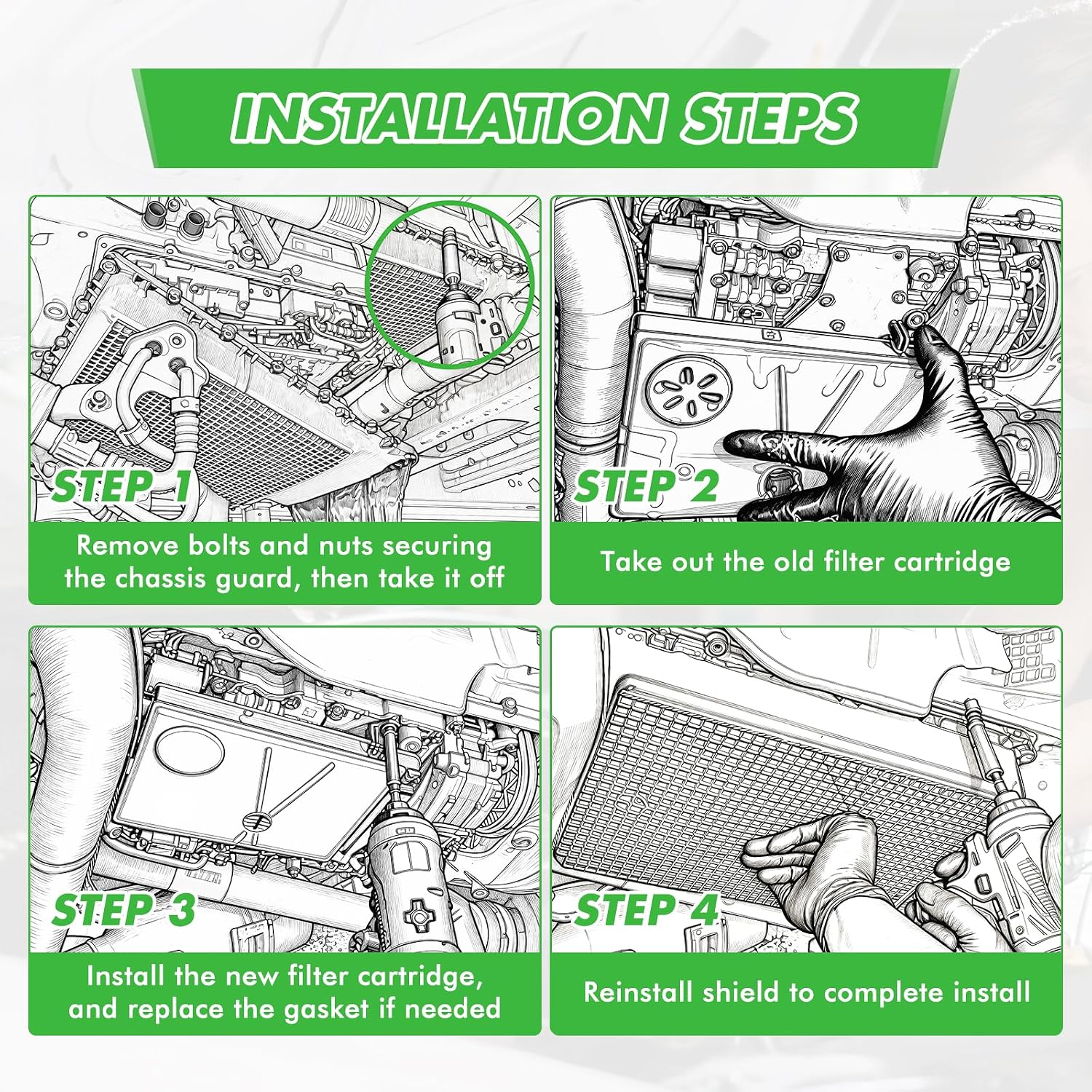 Diesel Transmission Filter Fit for 2007.5-2024 RAM 6.7L Cummins 2500, 3500 with 68RFE Transmission 4WD Replacement 5013470AC