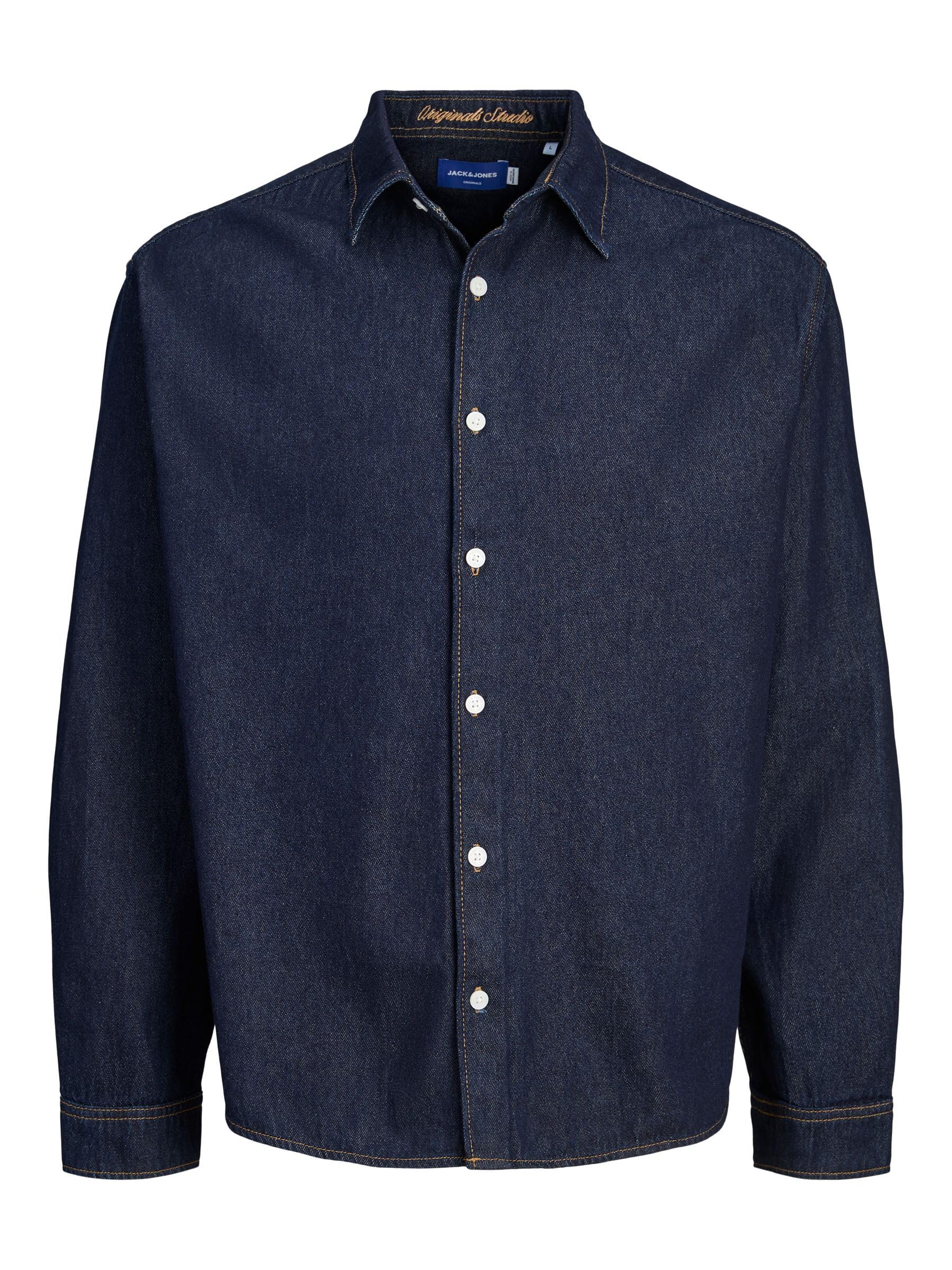JACK & JONES Jornorrebro Ls Noos Denim Shirt, Dark Denim Blue, M