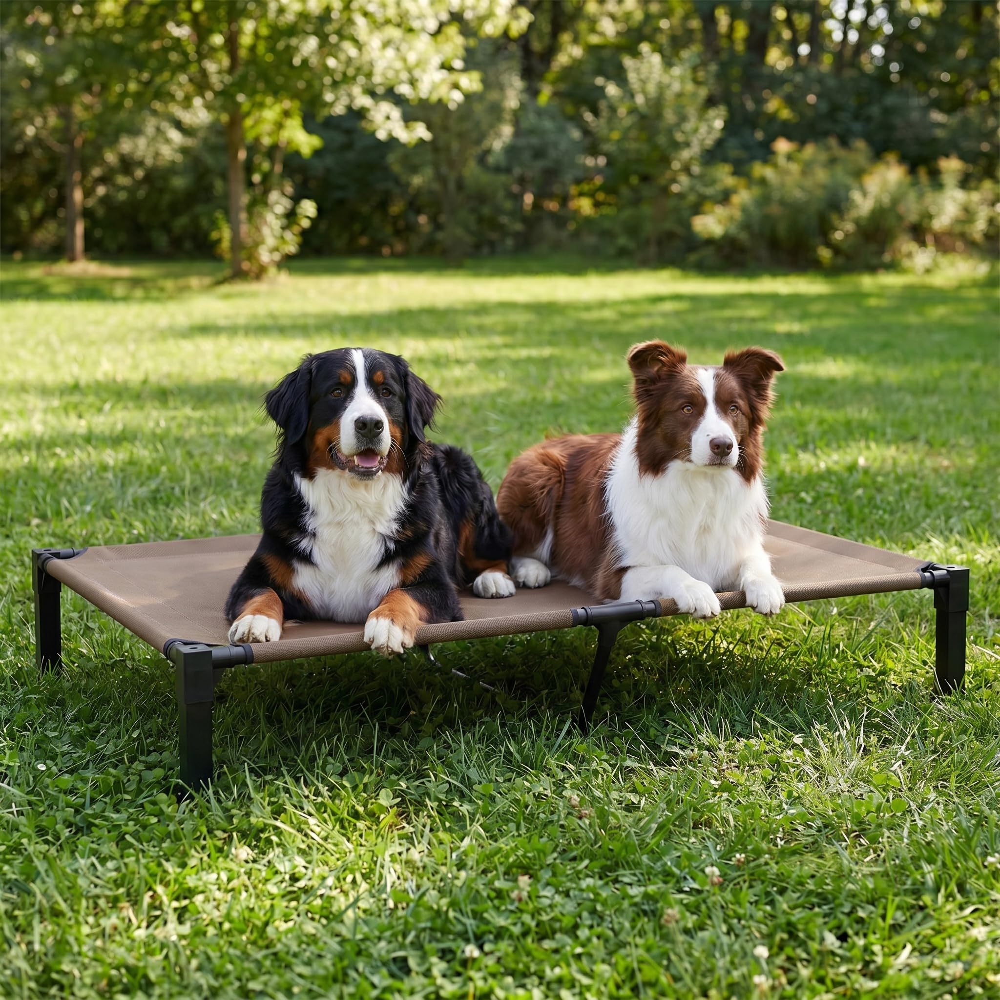 Niubya Elevated Dog Bed for Extra Large Dogs, Cooling Mesh Cot, Chew-Proof Washable, Rust-Resistant Metal Frame, Non-Slip Feet – XXL: 152x92x24 cm – for Bernese Mountain Dog & Alaskan Malamute — image 1