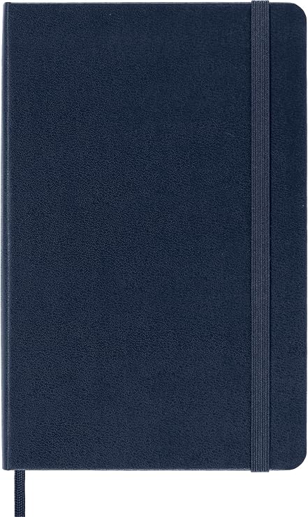 Moleskine Classic Notebook, Hard Cover, Medium (4.5 x 7) Ruled/Lined, Sapphire Blue, 208 Pages