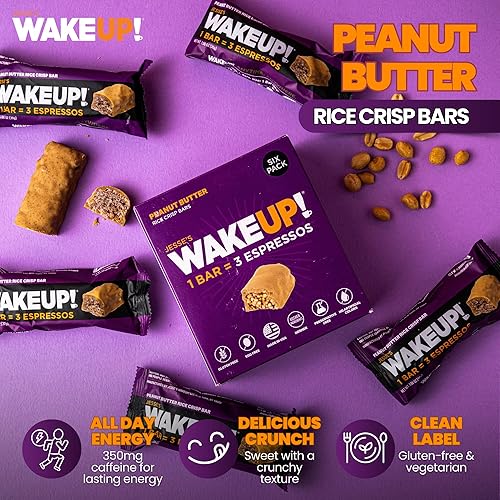 Miniatura 2 de Barritas de proteína de mantequilla de maní con cafeína, sin gluten, 350 mg de energía de cafeína, kosher, vegetariana, ayuda a aumentar la