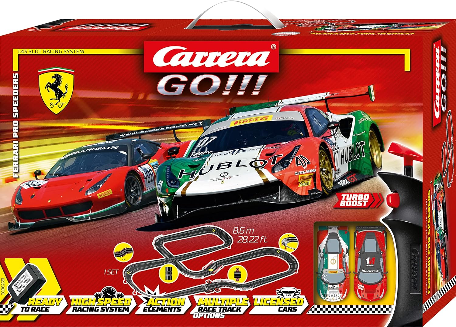Carrera GO!!! Ferrari Pro Speeders Slot Car Racing Set Box