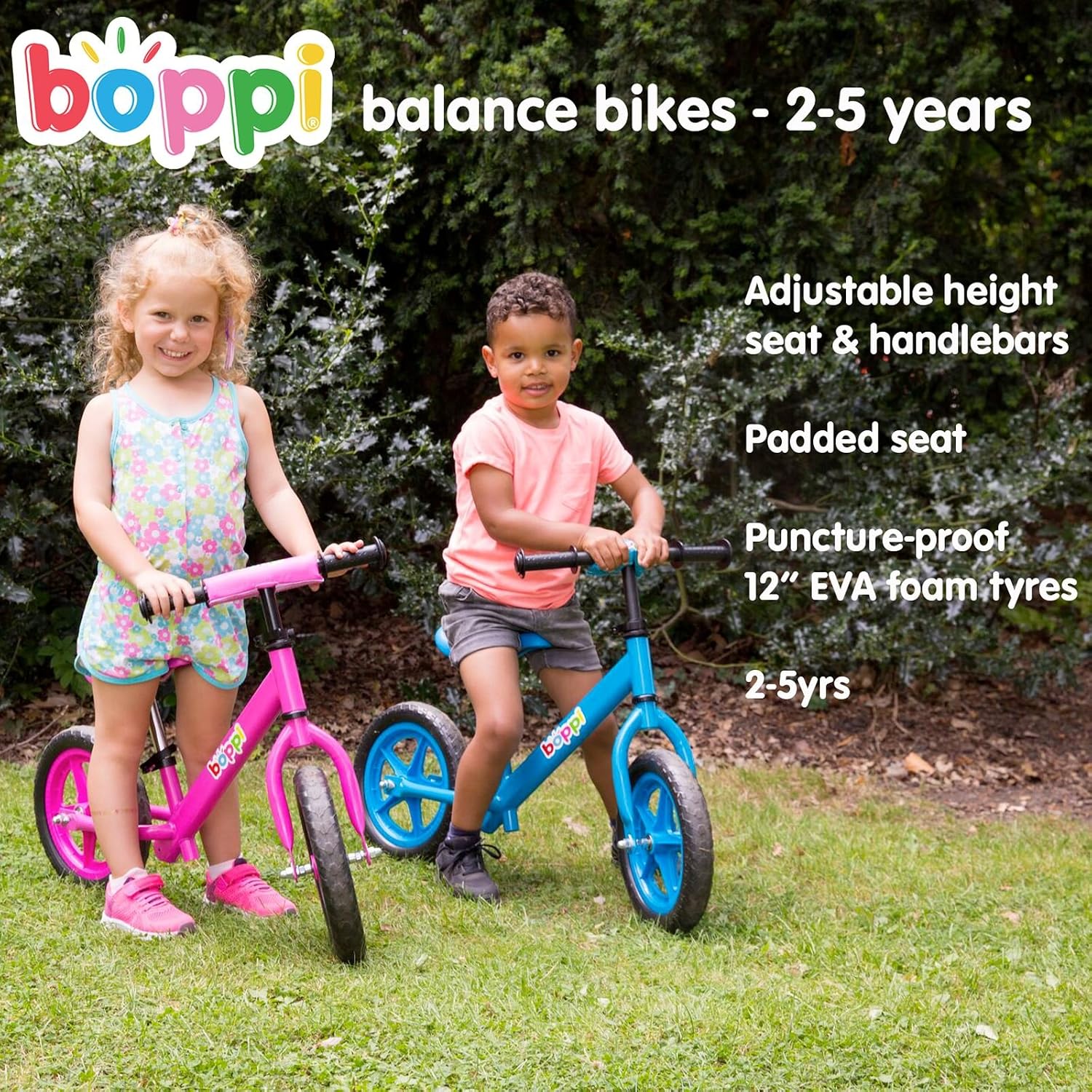 boppi® Bicicletta Senza Pedali in Metallo 2-5 Anni - Rosa