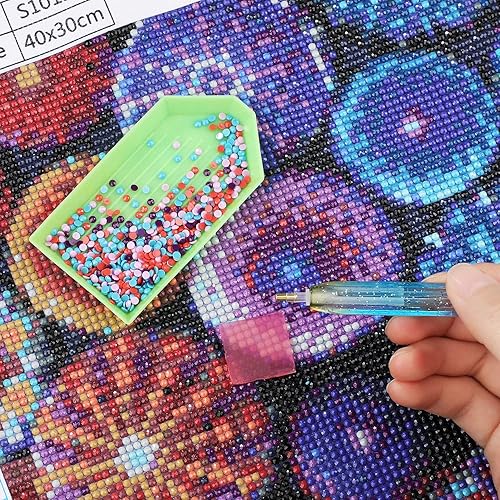 Miniatura 5 de WILLBOND 50 almohadillas de cera de pintura de diamante con 2 piezas de pintura de diamante para San Valentín, bricolaje, bordado, punto de cruz,