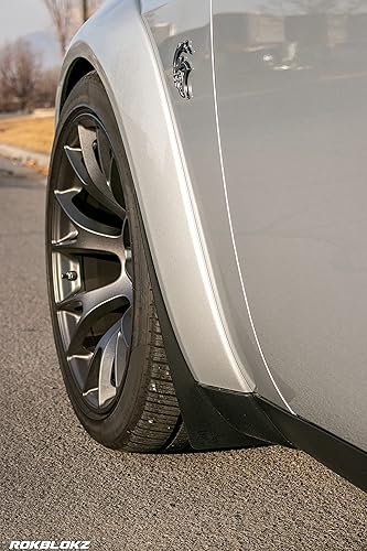 Miniatura 8 de RokBlokz Protectores contra salpicaduras para Dodge Challenger 2018-2021 (juego de 4 protectores contra salpicaduras para parte delantera y