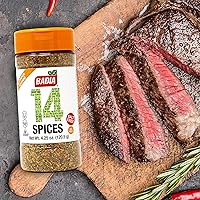 Vista 5 de Badia Condimento multiusos sin sal de 14 especias, 4.25 onzas, mezcla sabrosa de ajo, cebolla, hierbas, especias y pimientos