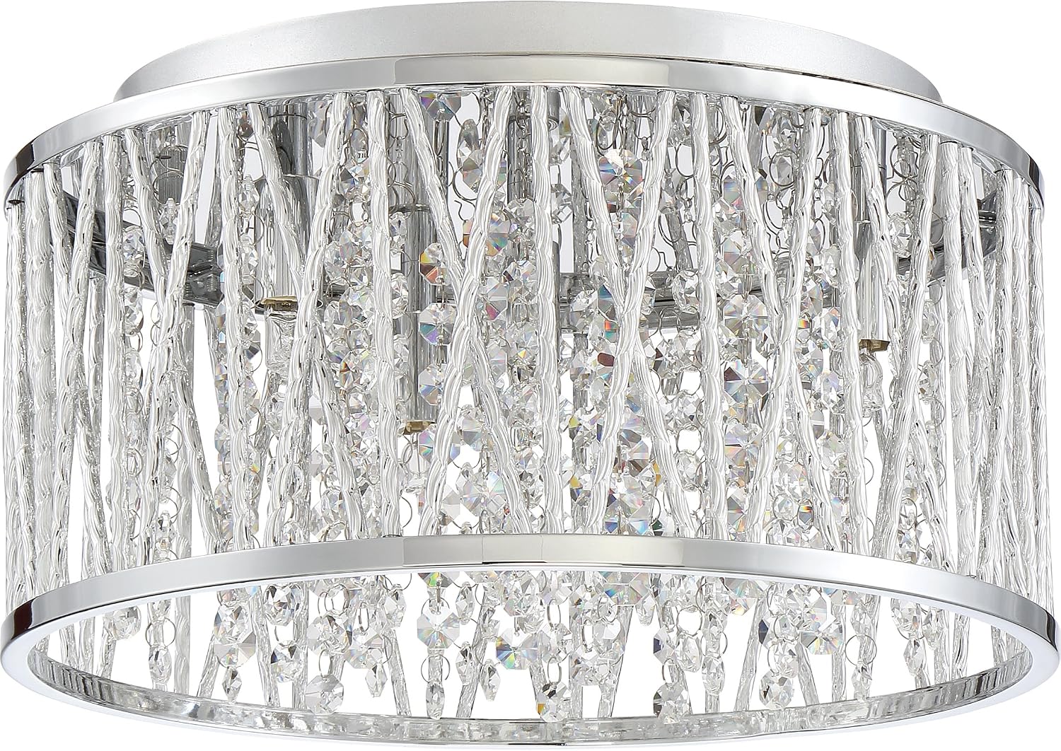 Quoizel Crystal Cove 4-Light Polished Chrome Flush Mount Light