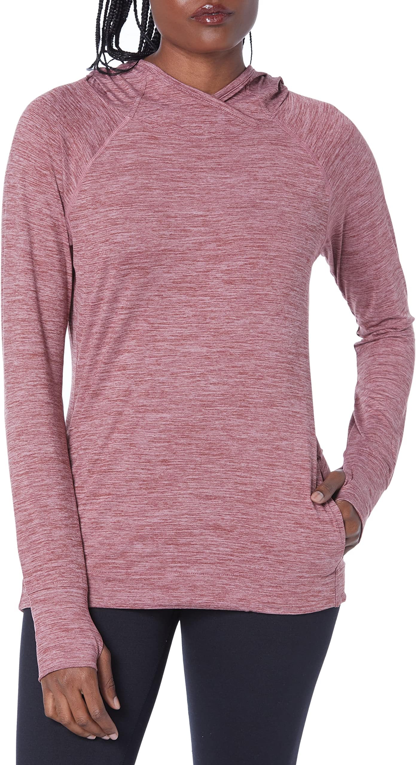 Amazon EssentialsWomen's Brushed Tech Stretch Popover Hoodie (Available in Plus Size)