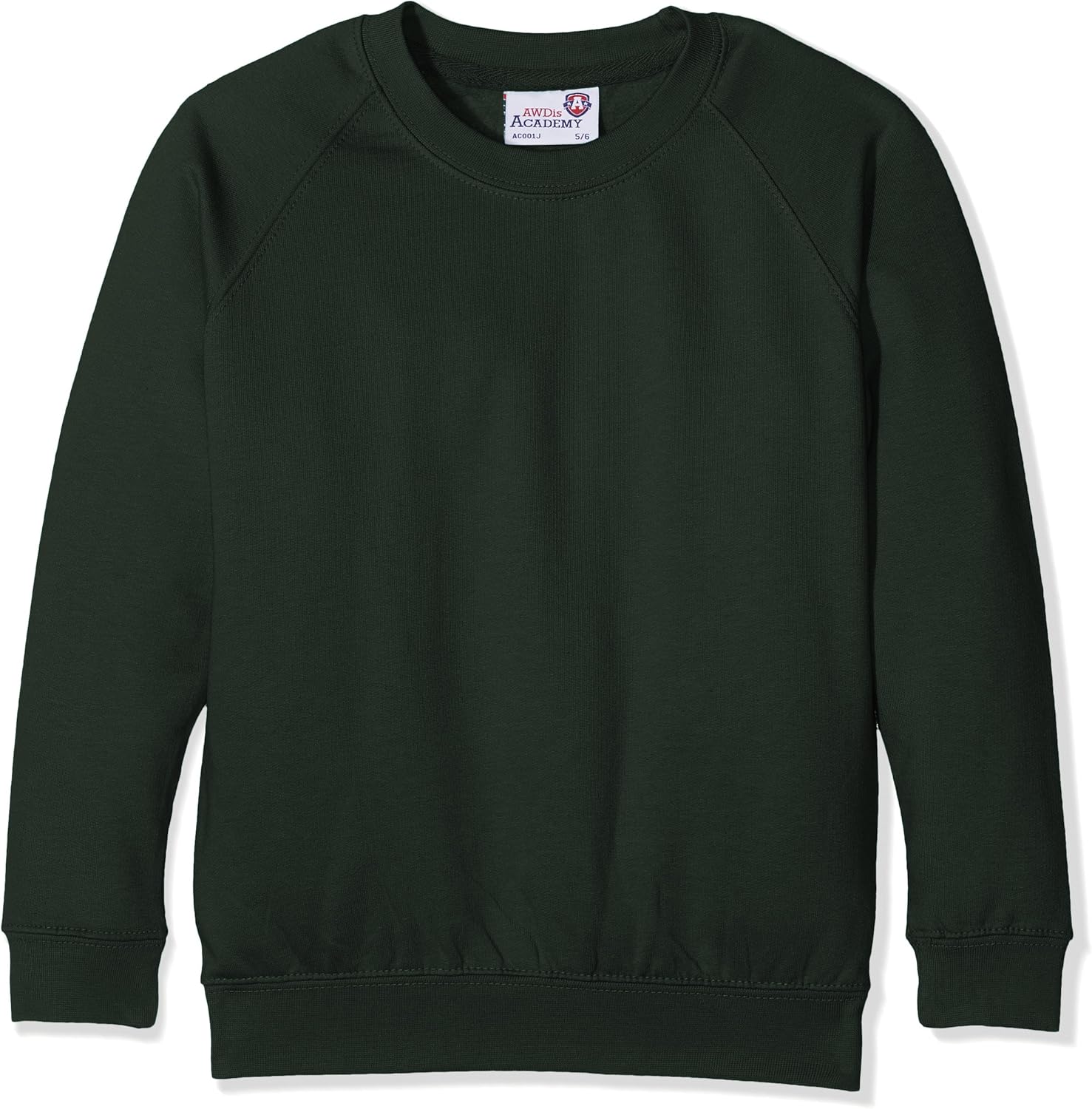 AWDis Academy Childrens/Kids Crew Neck Raglan School Sweatshirt (13 Years) (Green)