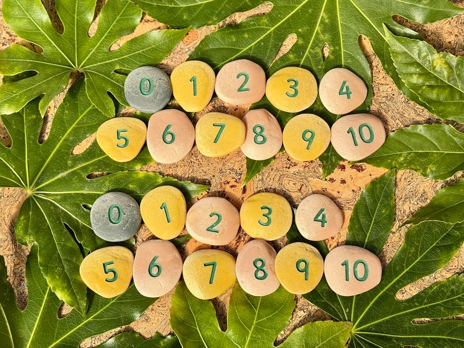 Yellow Door YD-11 Number Pebbles, Kindergarten Grade to 3 Grade, 5" H, 3" L, 3" W