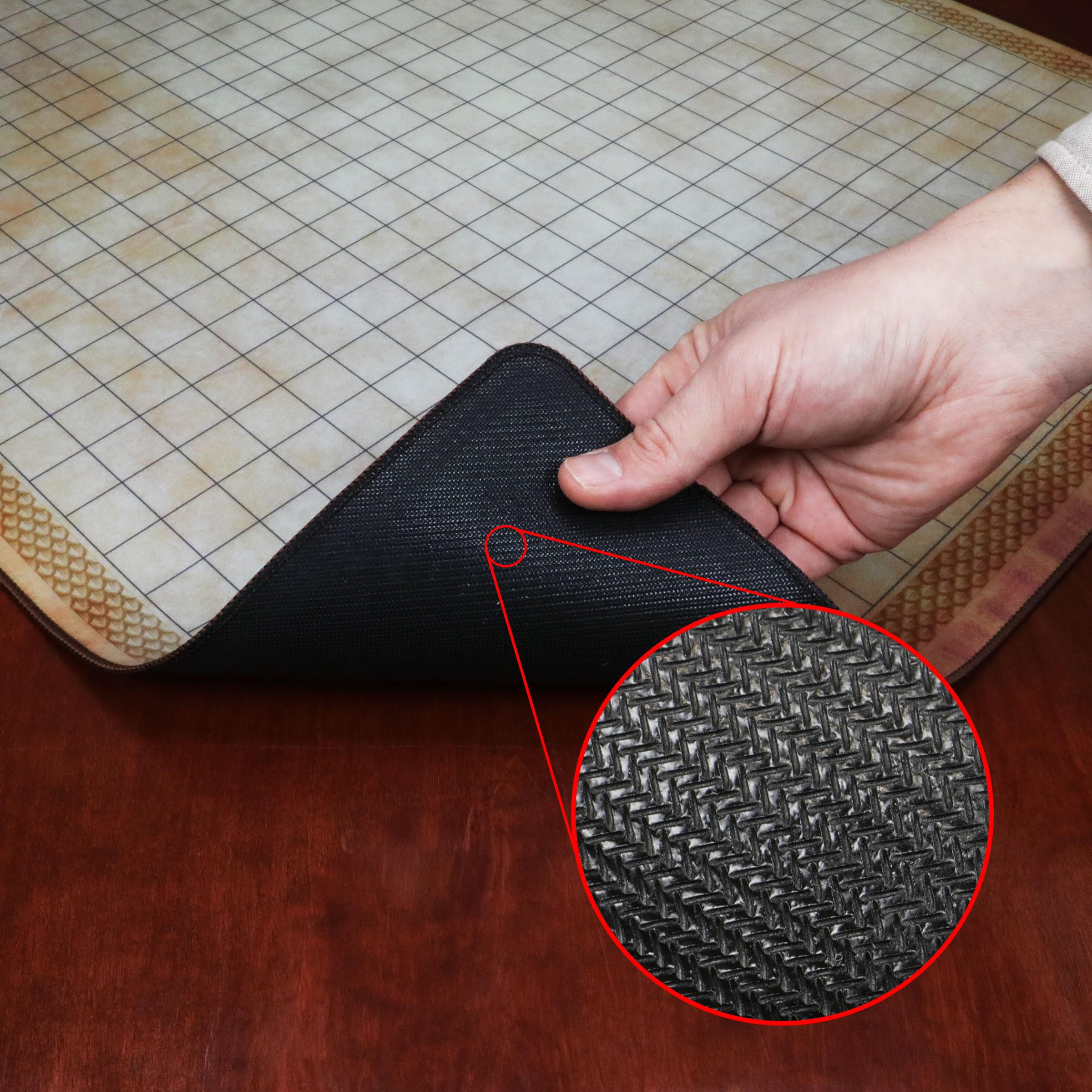 ENHANCE Deluxe RPG Grid Mat - Mapa de DND (61 x 91 cm) con Goma de Primera Calidad, Agarre Antideslizante, Sin Arrugas - Juego de Tapetes de DND de Borrado Húmedo en Seco