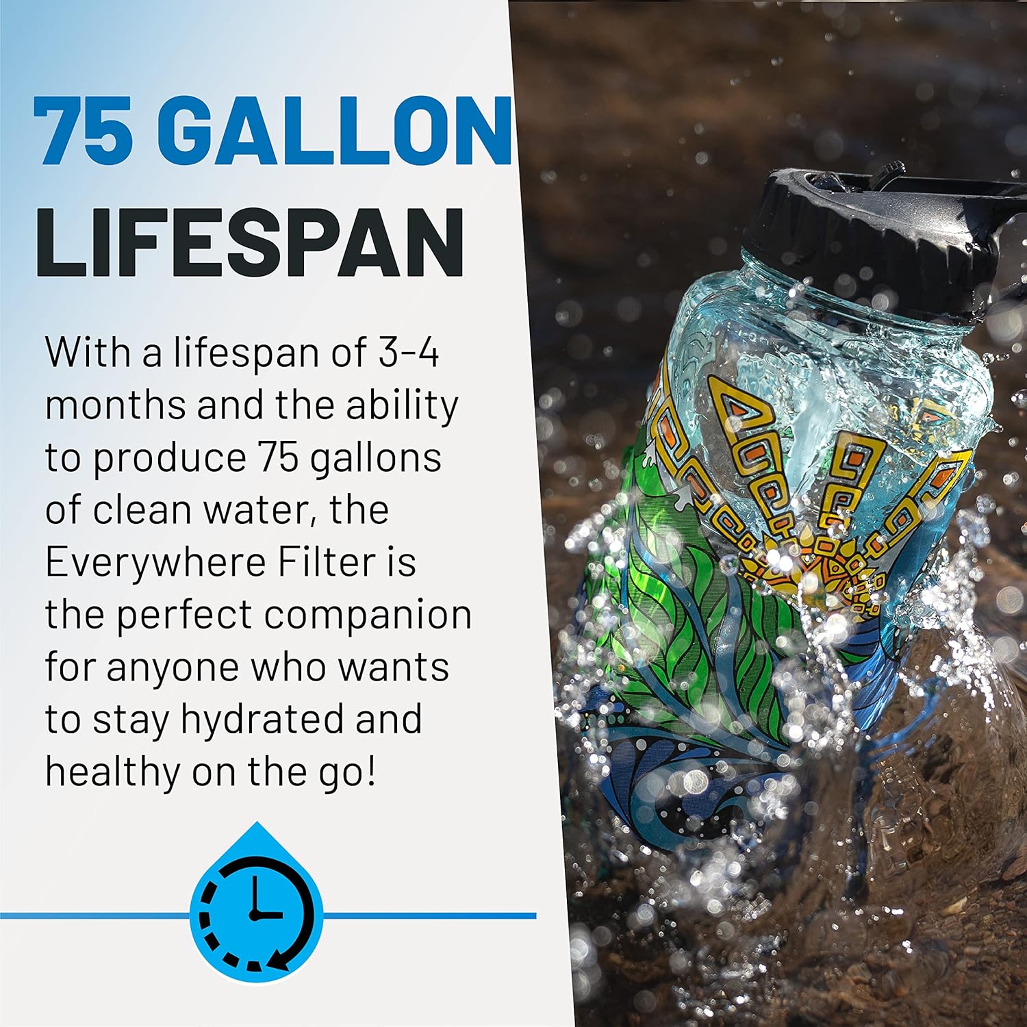 Epic Water Filters Nalgene OG Water Bottle with Filter, USA Made, BPA Free, Removes 99.99% Tap Water Contaminants, Forever Chemicals, IOC Art, 48 oz - Image 4