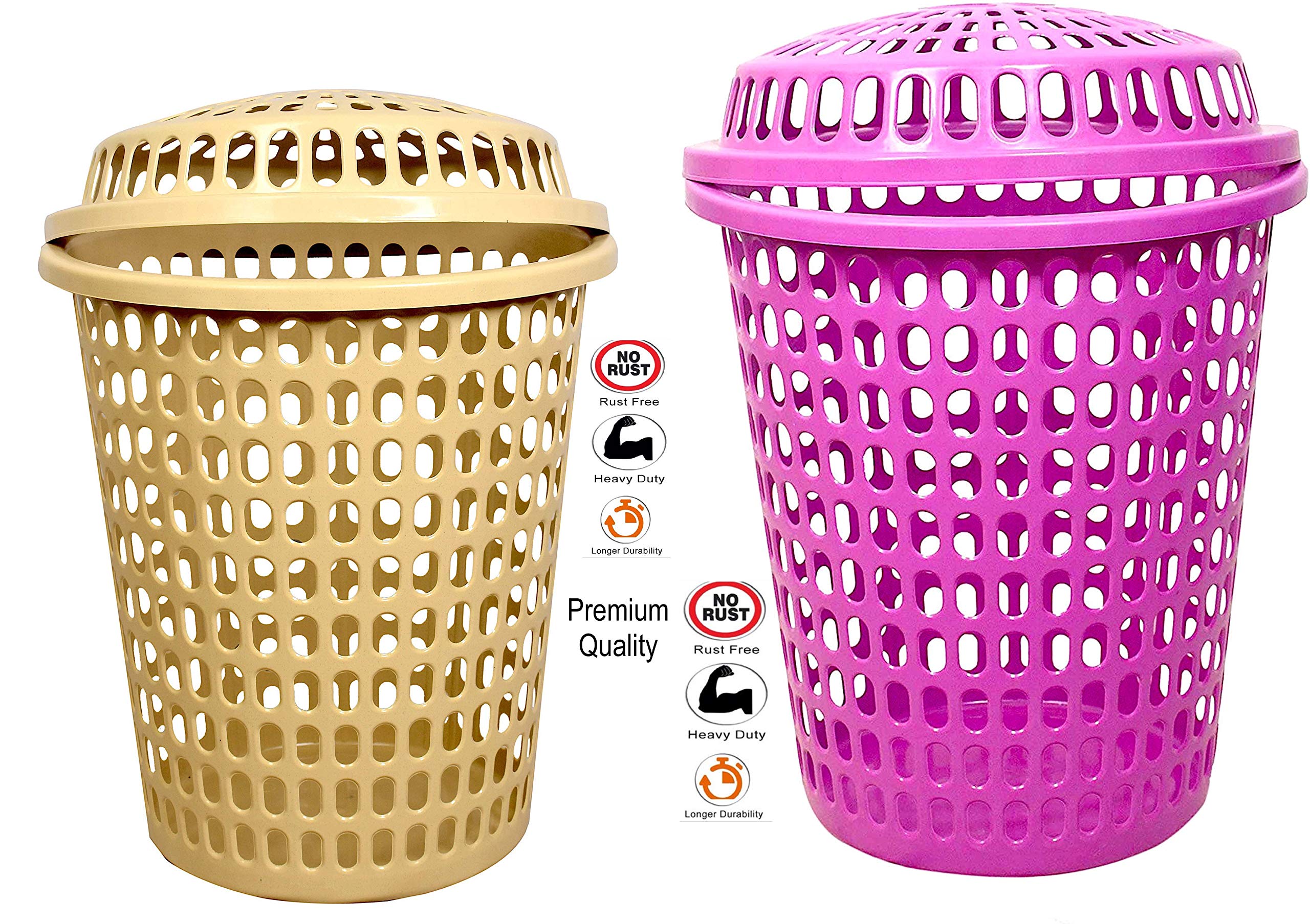 Durable Laundry Basket with Lid - 50L -10