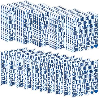 2940 Letter Stickers 30 Sheets Alphabet Stickers Number Small 1 Inch Vinyl Self-Adhesive Stick on Letters for Scrapbooking Water Bottles Cup DIY Crafts Sign Labels Notebook Mailbox (30, Navy Blue)