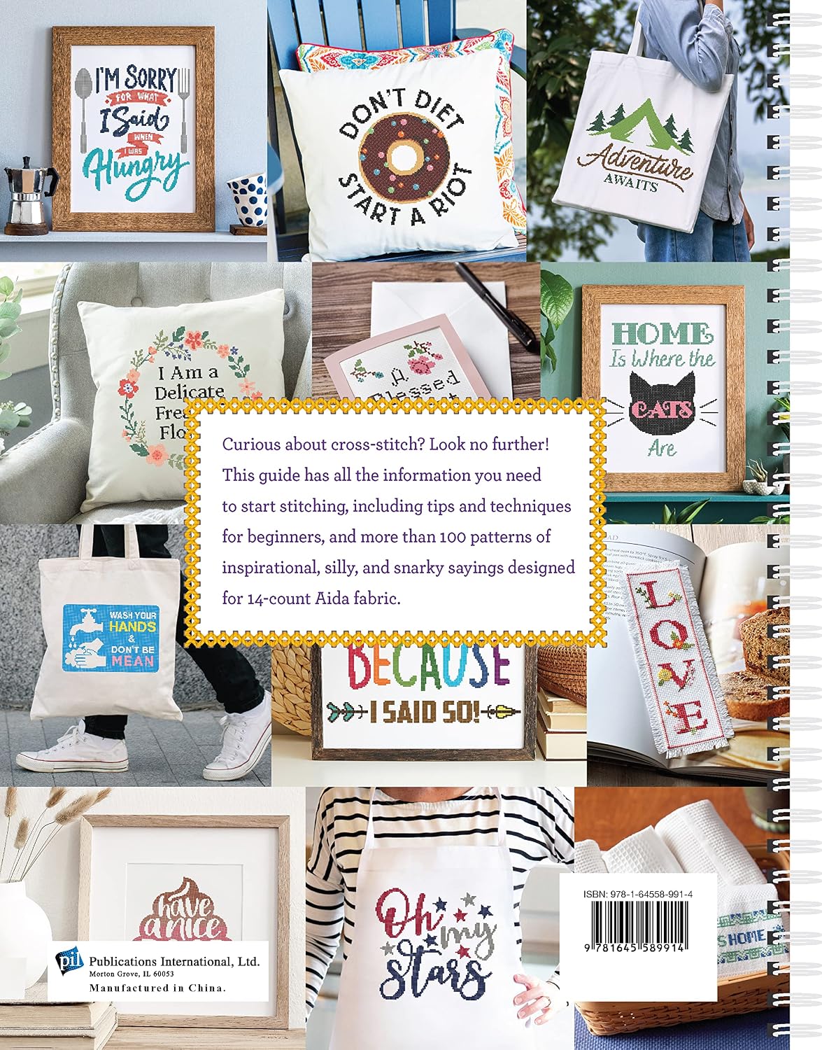 A Beginner's Guide to Cross-Stitch: 100 Inspirational, Funny, and Snarky Messages to Stitch