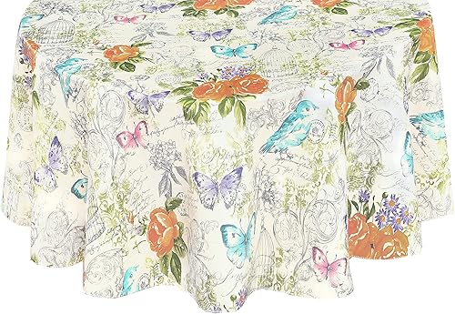 Newbridge Claudette - Mantel de vinilo floral de Pascua amarillo pastel con respaldo de franela de Pascua mantel de vinilo de fácil cuidado con