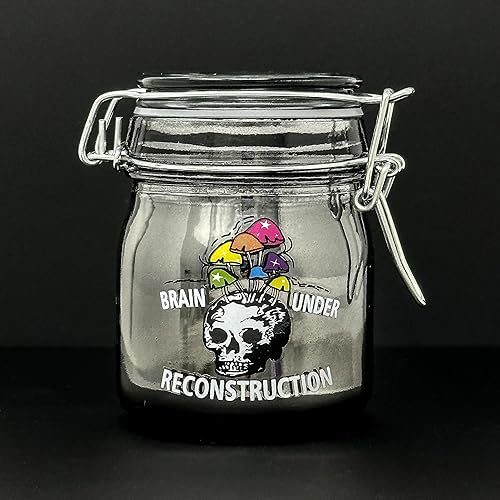 Miniatura 3 de Tarro de vidrio de 3.75 pulgadas de alto con tapa de sujeción (Brain Under Reconstruction)