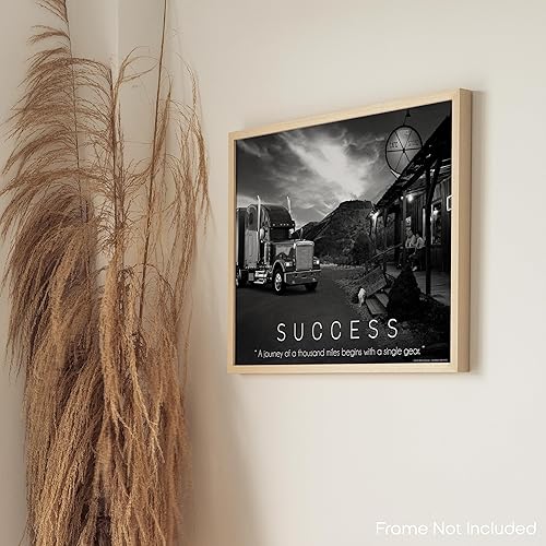 Miniatura 8 de Inspirational Wall Art Co. - Éxito - Pósteres de citas de motivación de millas de camiones - Impresión de envío de regalo, convoy de conductor