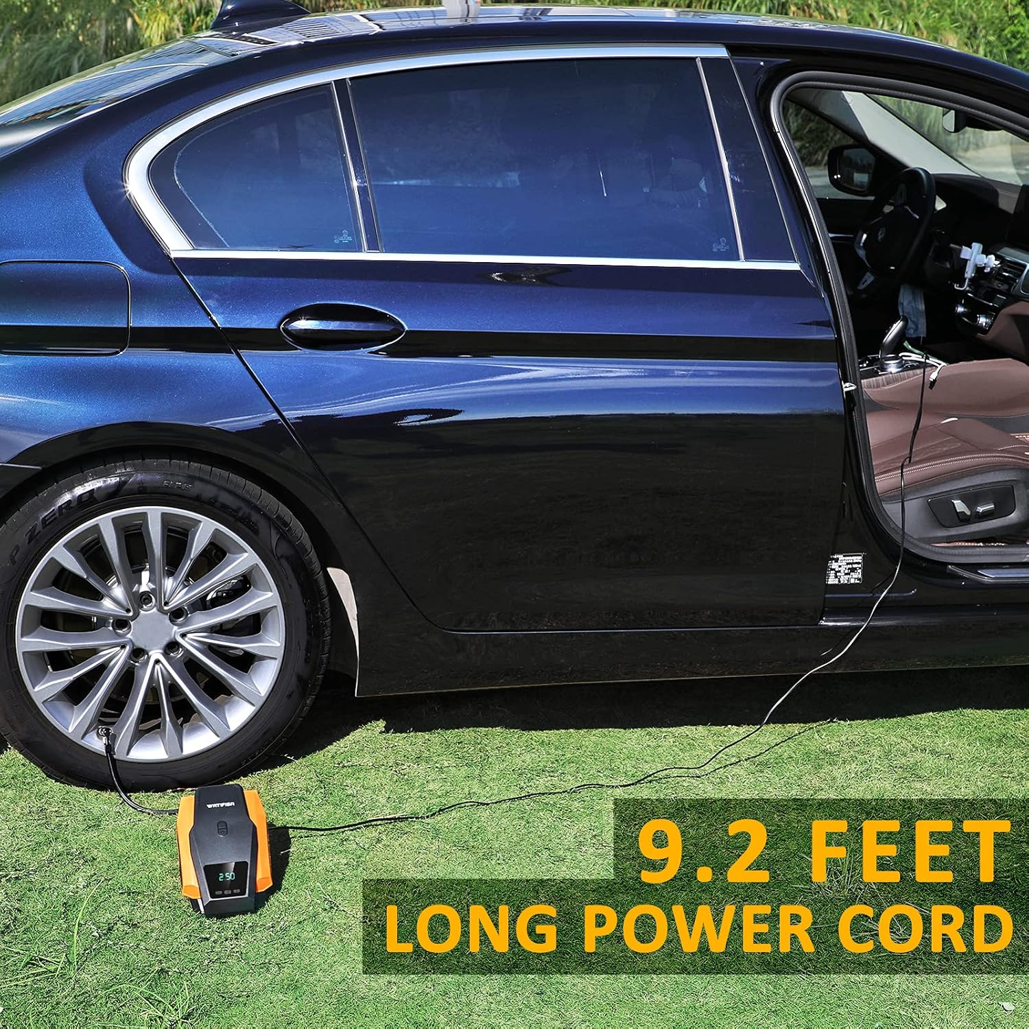 Watifisa Tire Inflator Portable Air Compressor with Digital Pressure Gauge, DC 12V Auto Shut Off Electric Air Pump with Emergency LED Light, 150PSI Tire Pump for Cars, Bikes & Other Inflatables : Automotive