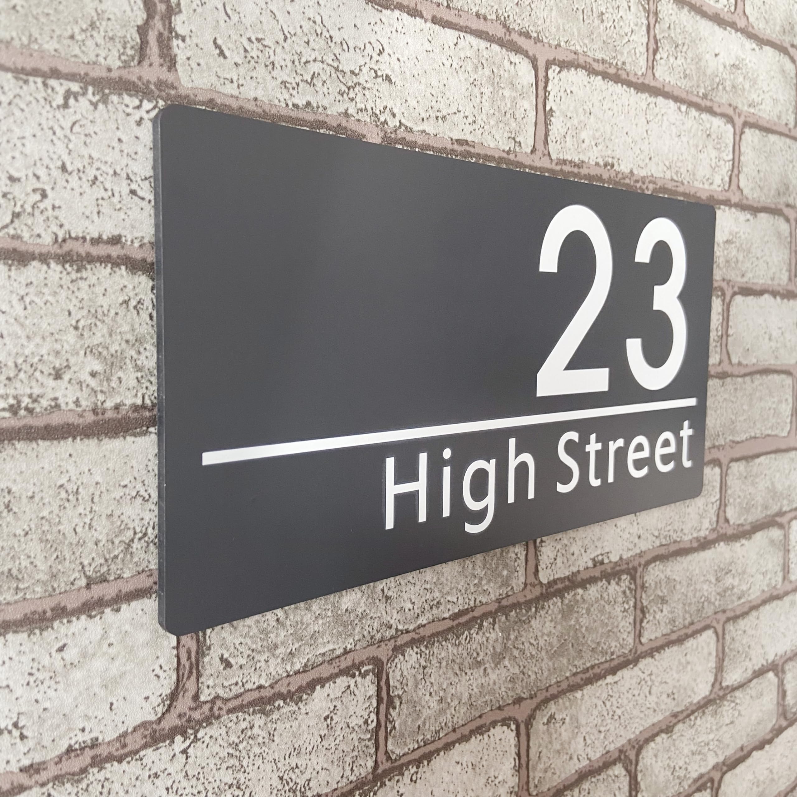 Numeri di Alluminio Compositi Personalizzati per Casa e Strada - Stampa per Esterni in Grigio Antracite per Hotel, Negozio, Appartamento