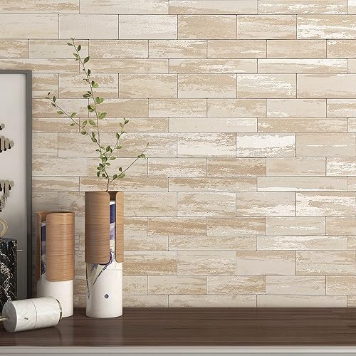 VAOVI Peel and Stick Backsplash for Kitchen Sticker,3D Wall Panels Tiles Linear Mosaic Bathroom Wall Decor Metal Stick on Tile for