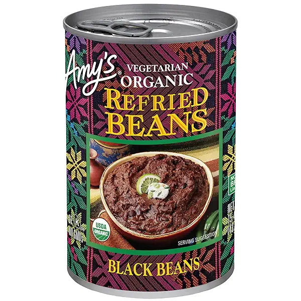 One 15.4 oz Amy's Organic Refried Vegetarian Black Beans 1