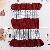 Vista 29 de 12 madejas ThreadArt Premium de hilo de bordar de algodón egipcio de fibra larga Gris antiguo 6 hilos divisibles de 8.75 yardas cada uno