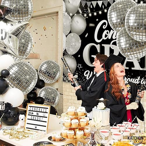 Miniatura 9 de Globos grandes de Mylar plateados, 22 pulgadas, paquete de 12 con globos de bola de discoteca plateados, 22 pulgadas, paquete de 12, globos