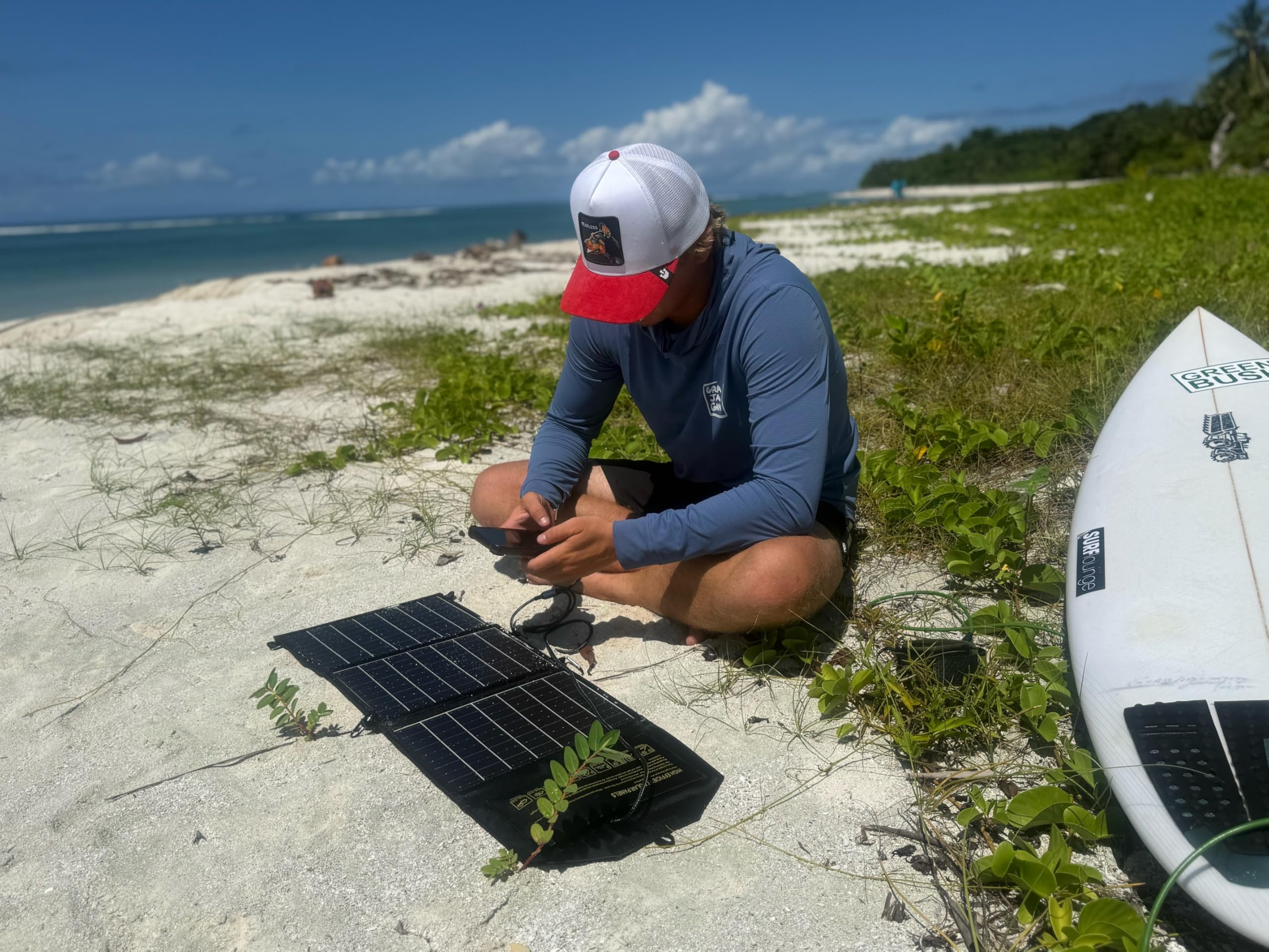 GRAJAGAN Chargeur Solaire Portable USB – Panneau Solaire Compact et Léger pour Smartphone, Tablette et Appareils Électroniques – Chargeur Nomade Résistant pour Camping, Randonnée, Trekking, Voyage et