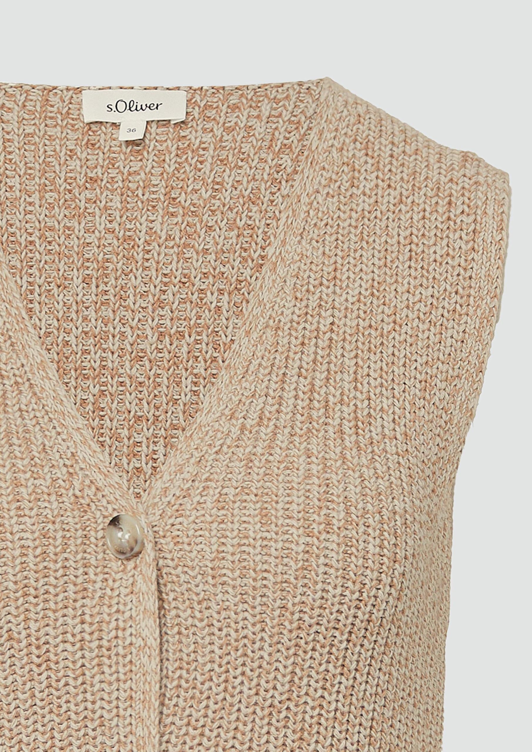 s.Oliver Strickweste im Slim Fit mit Knopfleiste