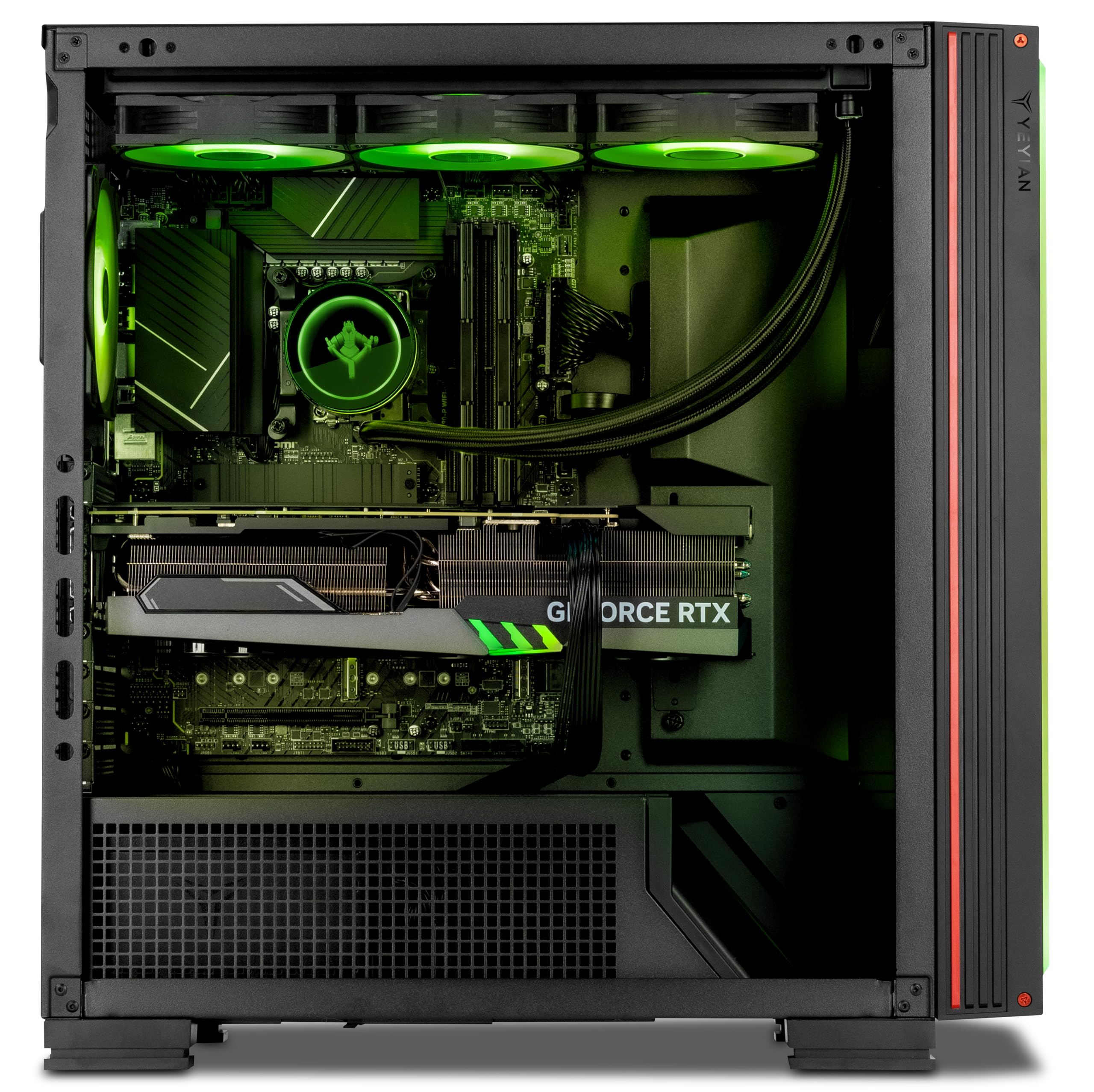 YEYIAN PC Gamer Mirage X | Intel Core i7-14700F 20 Cores up to 5.4 GHz | NVIDIA GeForce RTX 5070 12GB GDDR7 | 32GB DDR5 6000MHz | SSD 1TB NVMe Gen4 | Win 11 Pro