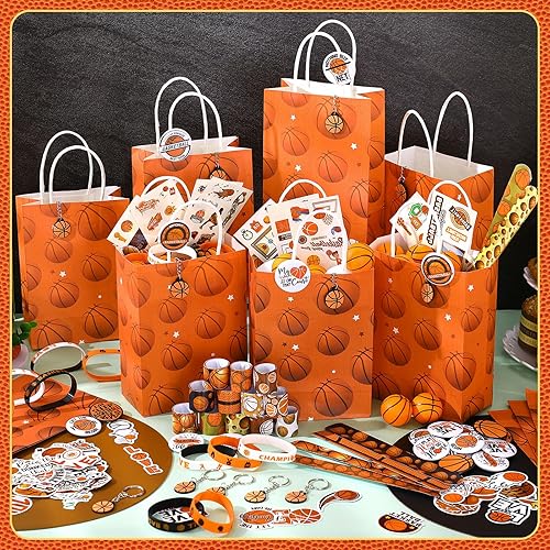 Miniatura 7 de Aoriher 194 piezas de baloncesto recuerdo de fiesta de cumpleaños deporte a granel regalo de baloncesto bolsa de golosinas relleno mini pelota de