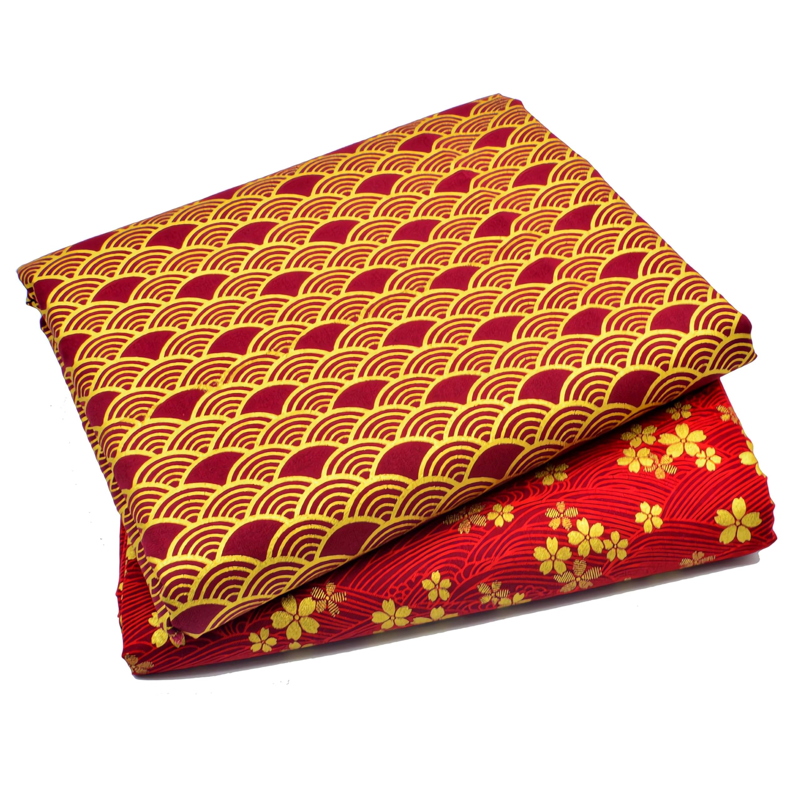 Japanese Sakura Cherry Blossoms Waves Fat Quarters Quilting Fabric