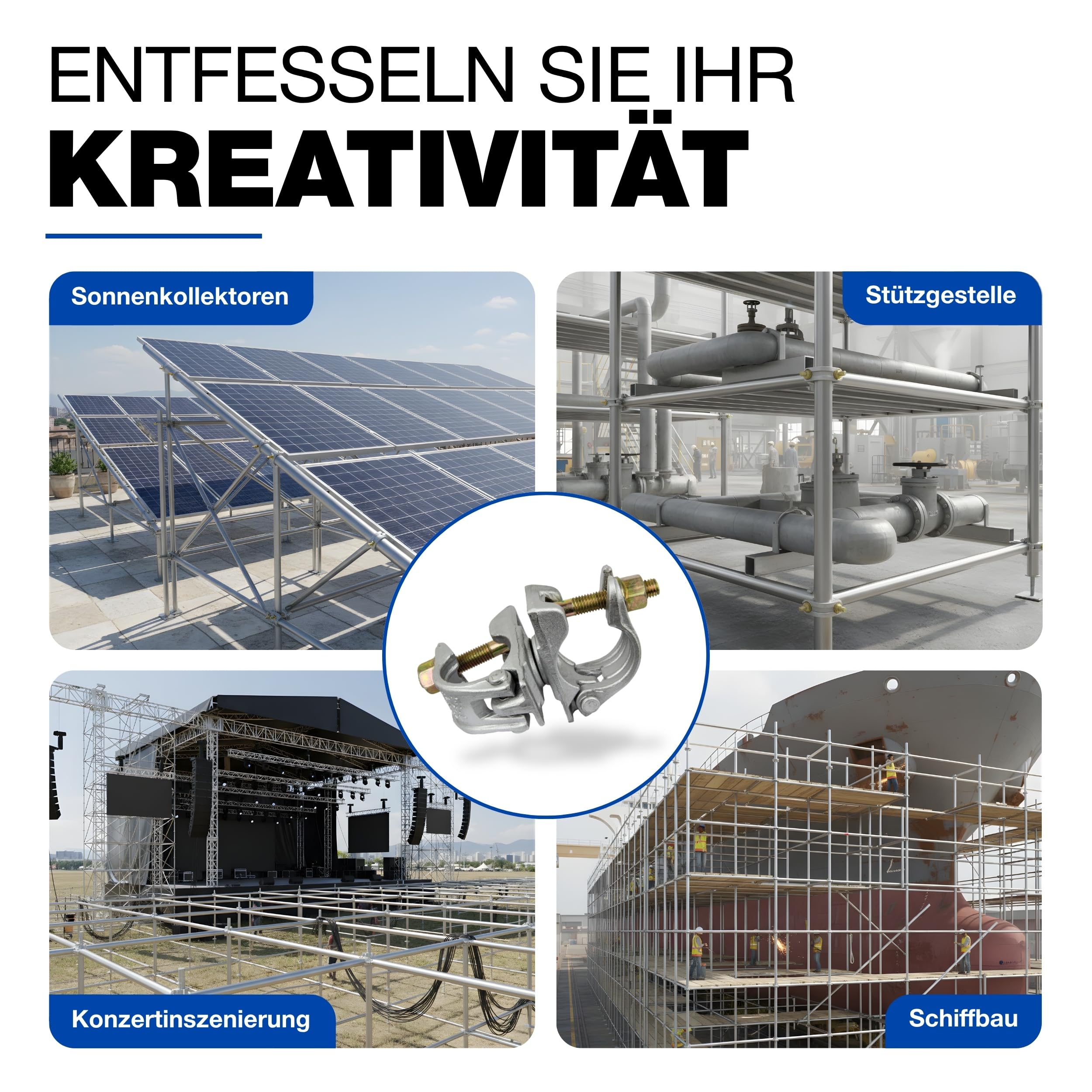 GeZu Impex Drehkupplung SW 22 Feuerverzinkt 48 x 48 mm Gerüstkupplung Gerüstschelle
