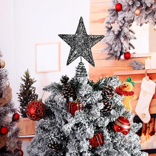 Miniatura 5 de URATOT Decoración de árbol de Navidad con purpurina de metal para decoración del hogar