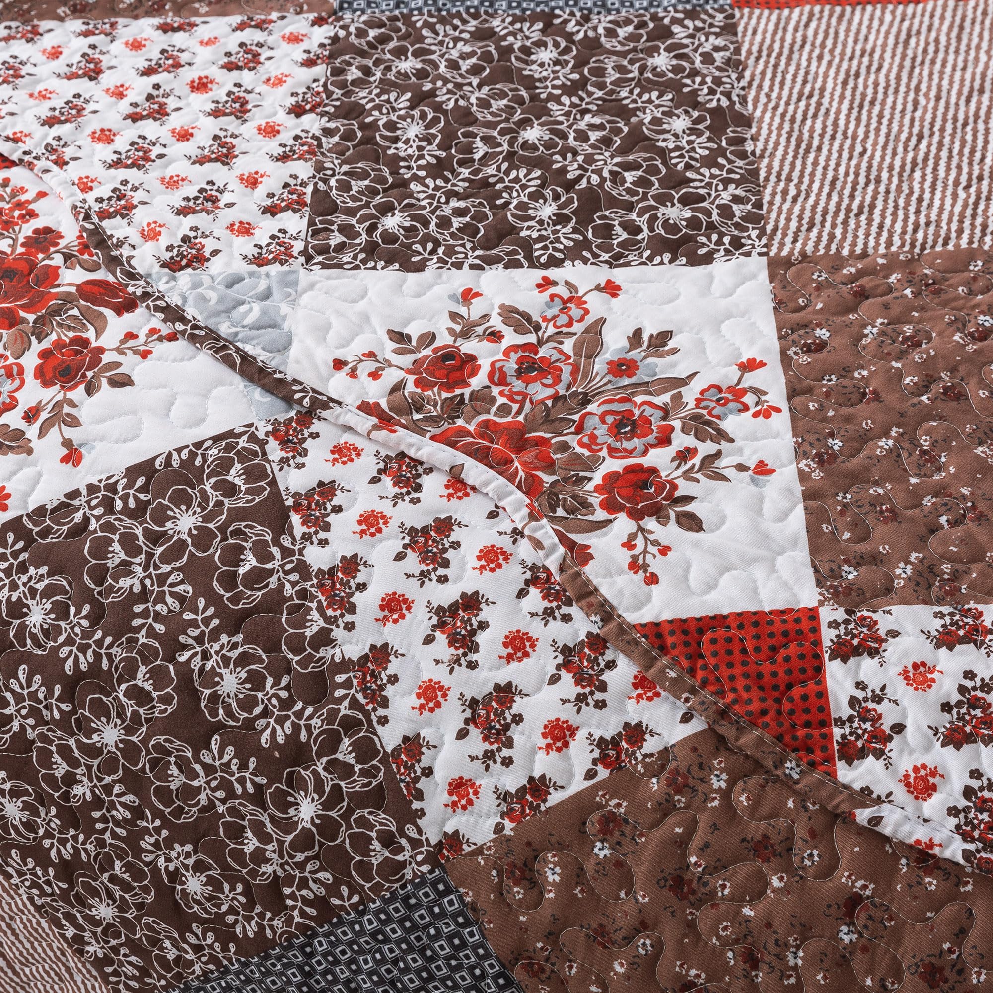 Juego De Edredón HoneiLife Queen 3 Piezas - Microfibra Reversible Para Todas Las Estaciones | Color Rojo Amaranto