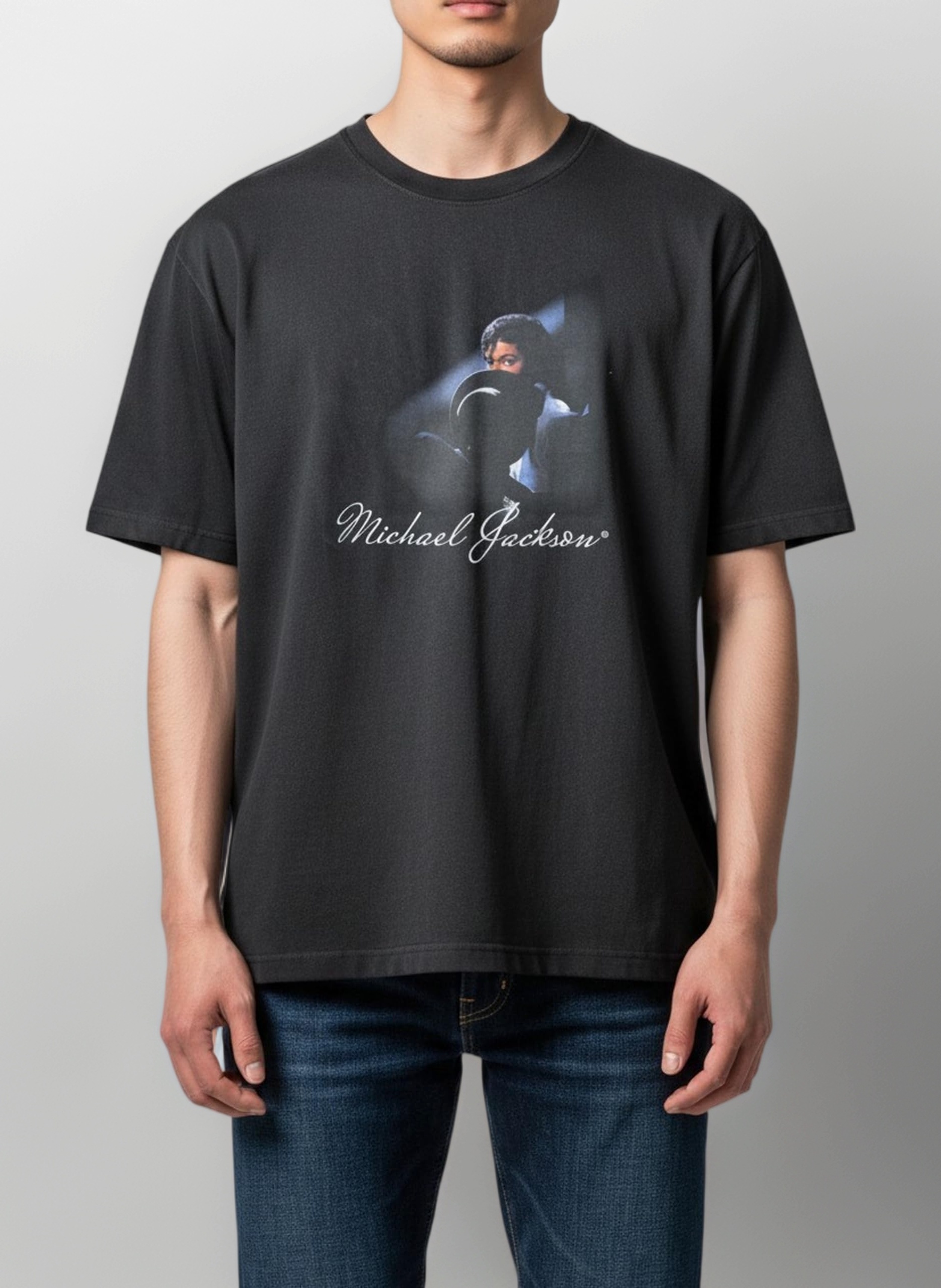 Amazon | [マイケルジャクソン] 半袖 プリントTシャツ (ロゴプリント